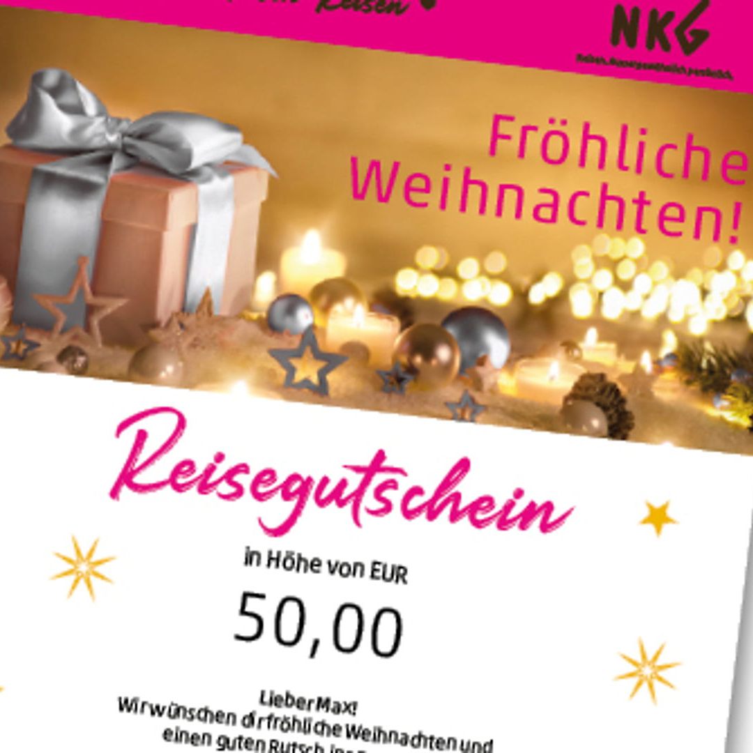 Weihnachtsfreude mit NKG Reisegutscheinen
