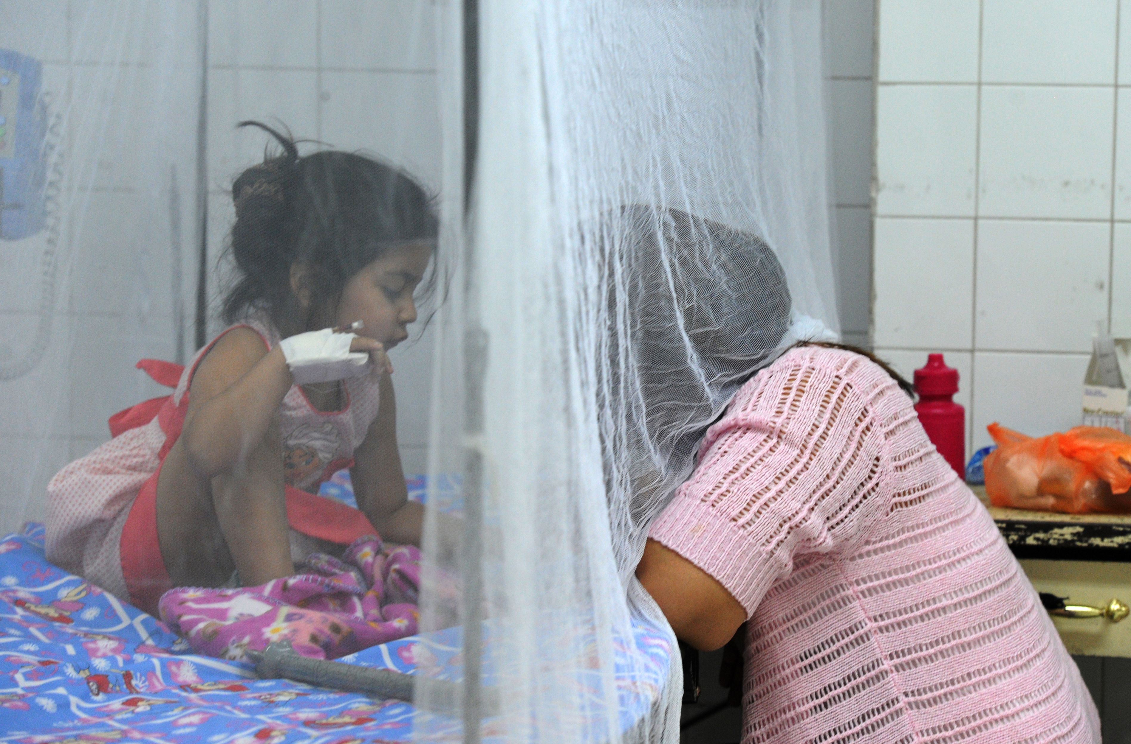 A dengue fever patient is treated at  A dengue fever patient is treated at