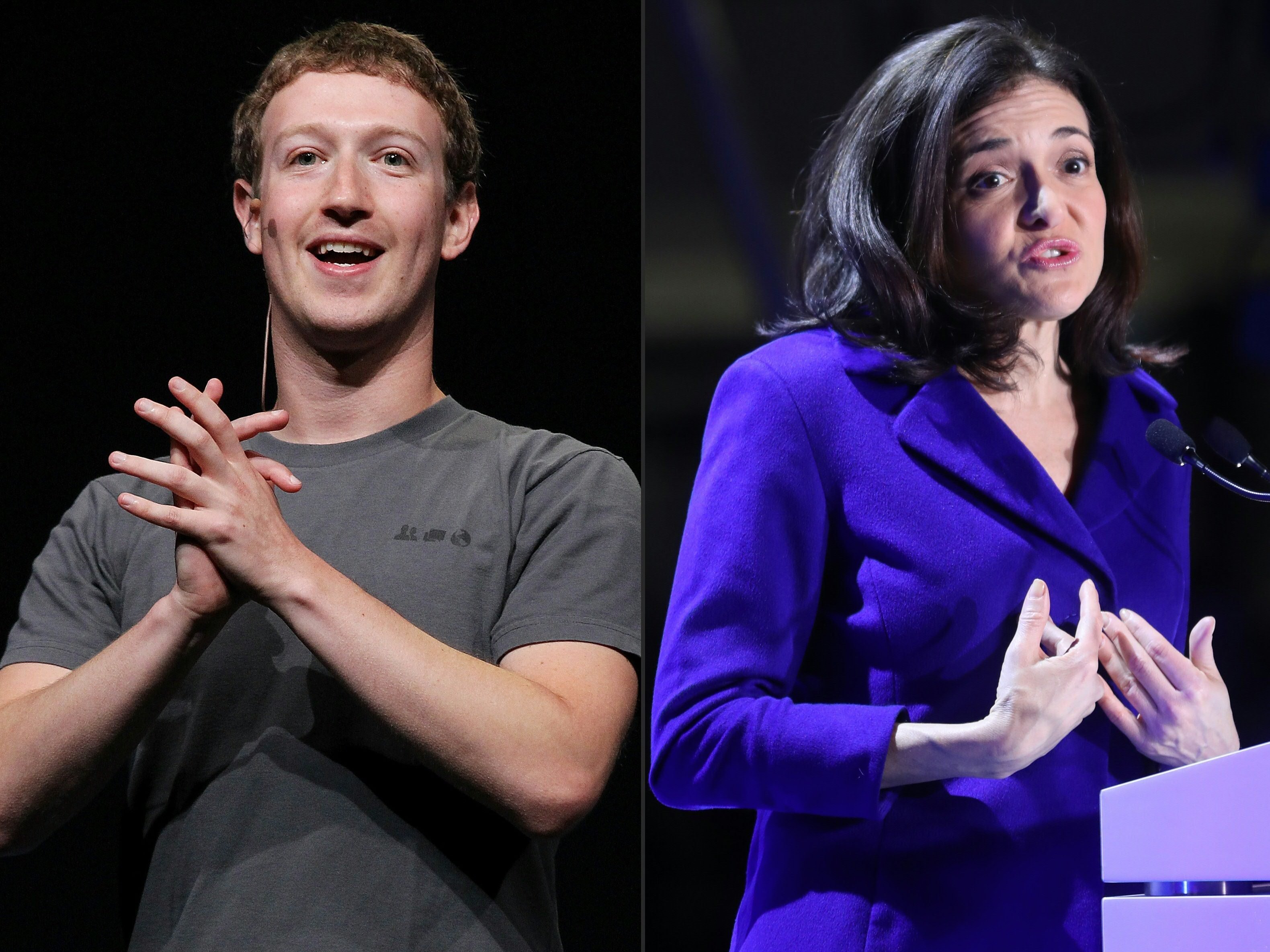 Facebook-Boss Zuckerberg und seine Geschäftsführerin Sheryl Sandberg. Facebook-Boss Zuckerberg und seine Geschäftsführerin Sheryl Sandberg.