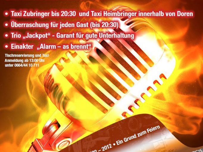 Einladung zum Feuerwehrball der OF Doren