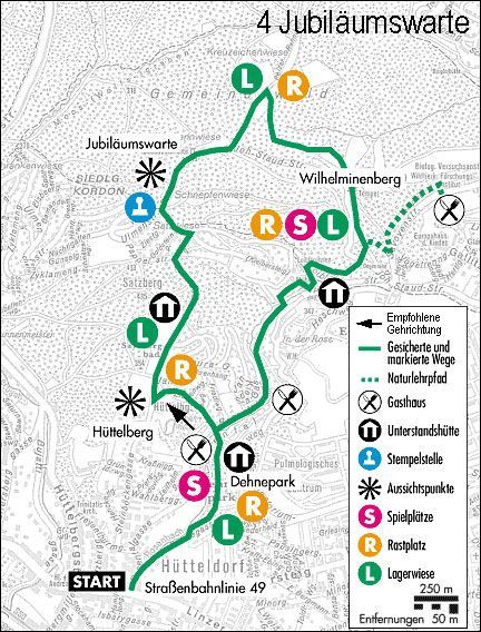 Die Route zur Jubiläumswarte ist auch für weniger fitte Stadtwanderer sehr lohnend Die Route zur Jubiläumswarte ist auch für weniger fitte Stadtwanderer sehr lohnend