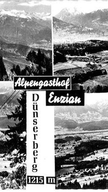 Alte Postkarte: Alpengasthof Enzian, Dünserberg.