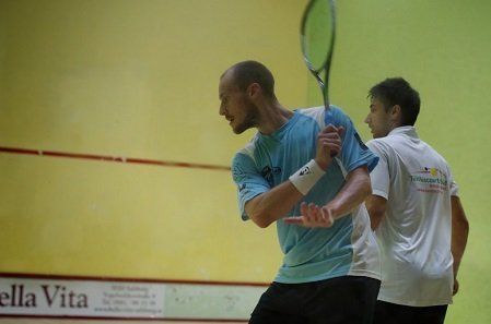 Gregory Gaultier (li.) im Duell mit Salzburg Aqel Rehman. (c) SC80 Gregory Gaultier (li.) im Duell mit Salzburg Aqel Rehman. (c) SC80
