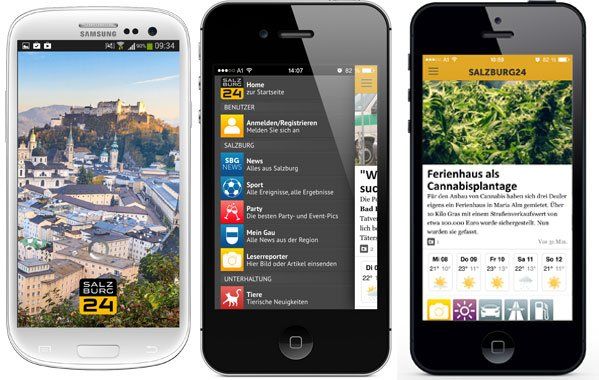 Die App von SALZBURG24 in neuem Design.