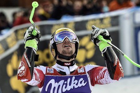 Der Salzburger jubelt in Adelboden./AP Der Salzburger jubelt in Adelboden./AP
