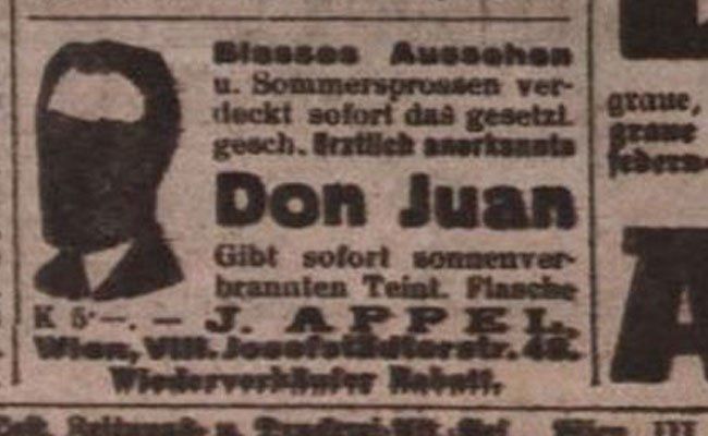 Die Annonce zum Bräunungsmittel anno 1918 - Österreichische Nationalbibliothek Die Annonce zum Bräunungsmittel anno 1918 - Österreichische Nationalbibliothek