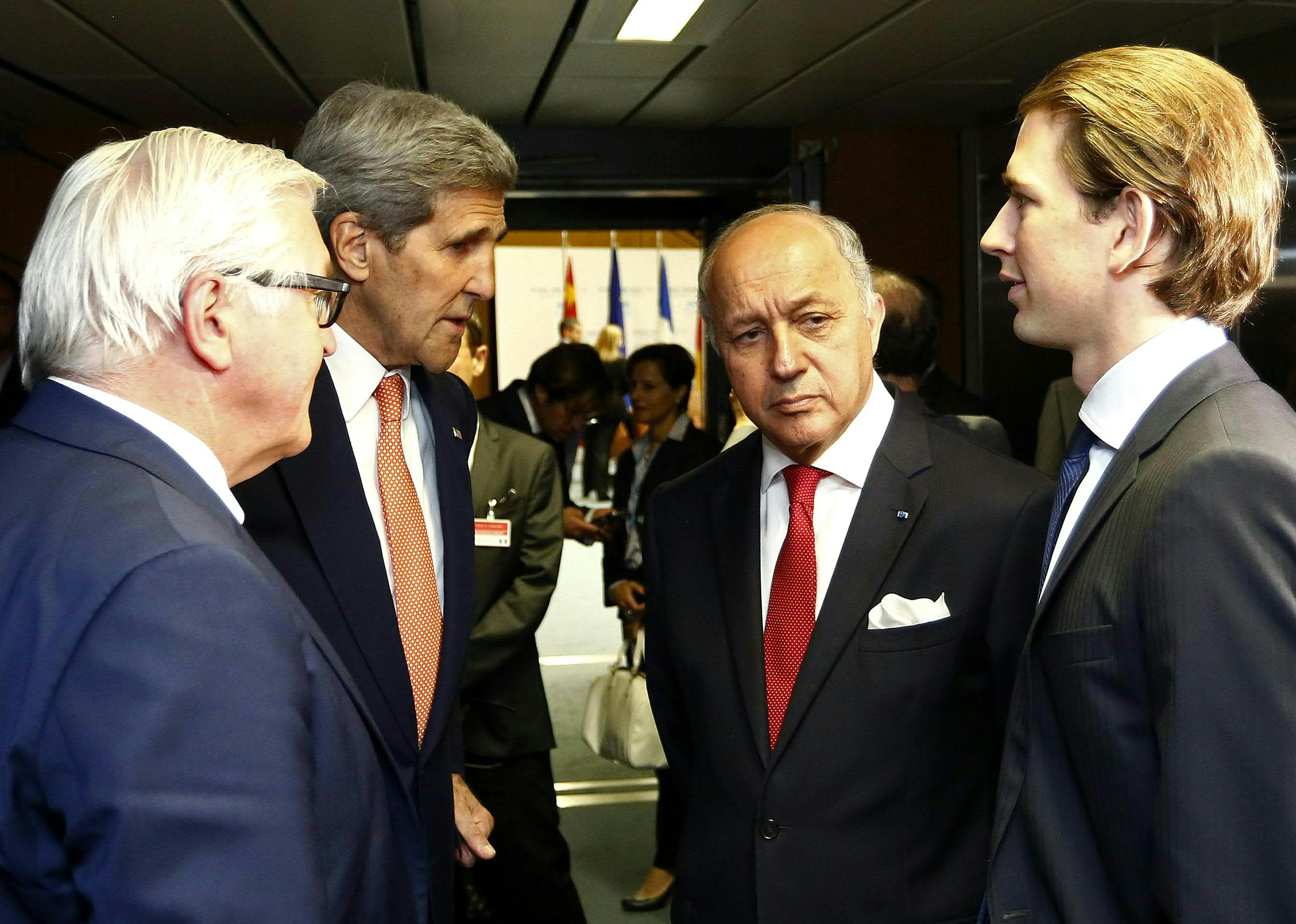 EINIGUNG BEI ATOMGESPRCHEN ZWISCHEN IRAN UND 5+1 GRUPPE IN WIEN: STEINMEIER / KERRY / FABIUS / KURZ