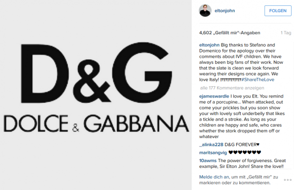 Instagram / Elton John Instagram / Elton John