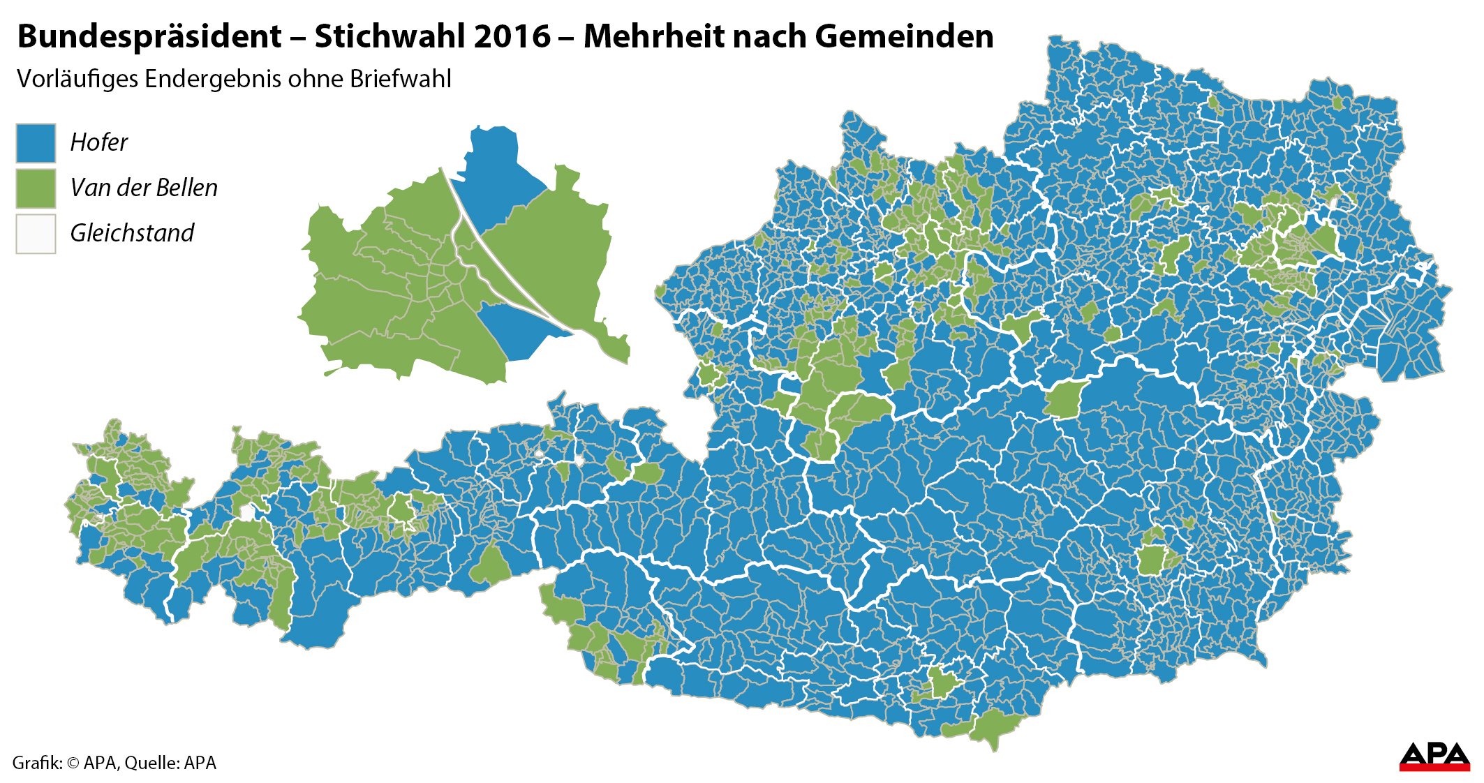 Landkarte, eingefrbt nach Mehrheiten GRAFIK 0587Ð16, 180 x 95 mm Landkarte, eingefrbt nach Mehrheiten GRAFIK 0587Ð16, 180 x 95 mm