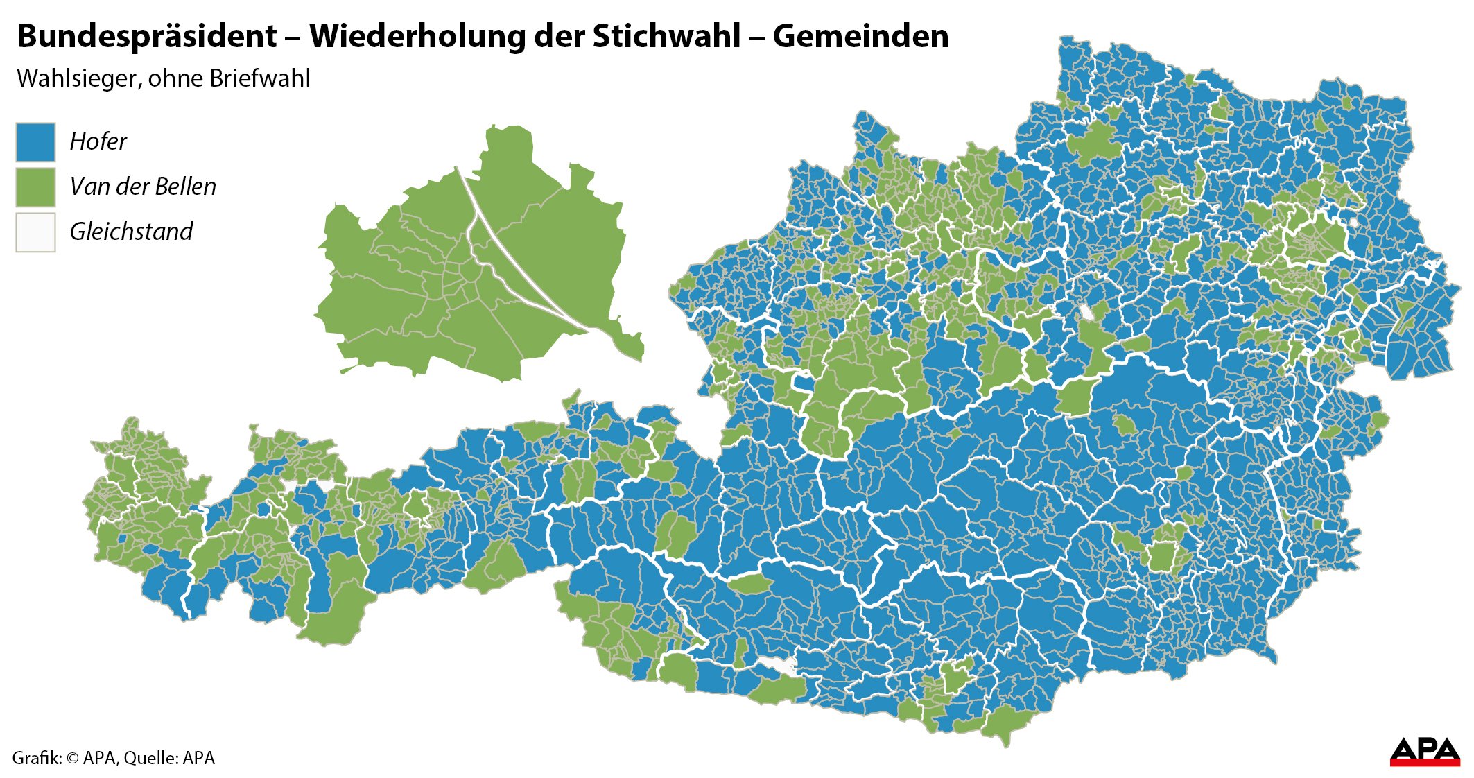 Wahlsieger der Bundespräsidentenwahl nach Gemeinden
