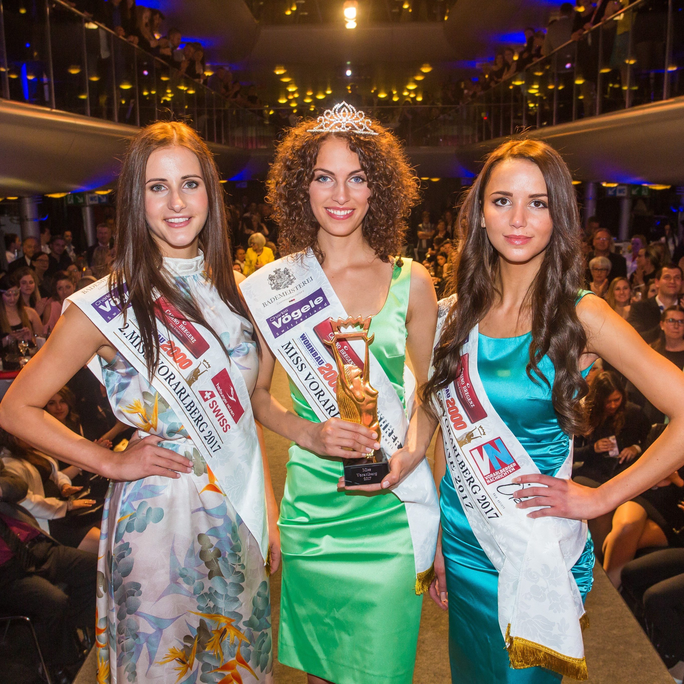 Die drei Erstplatzierten bei der Wahl zur Miss Vorarlberg