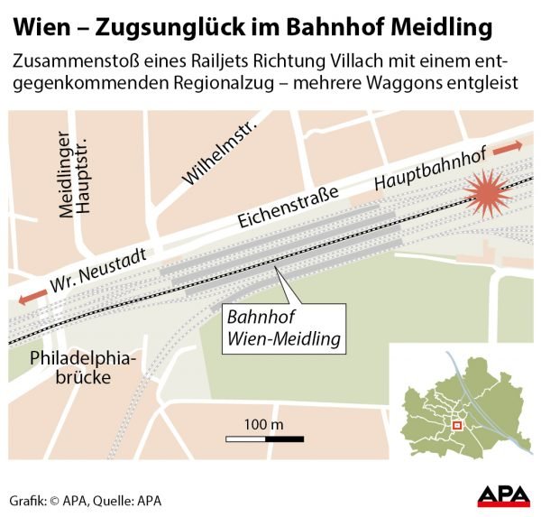 Wien Ð Zugsunglck im Bahnhof Meidling Wien Ð Zugsunglck im Bahnhof Meidling
