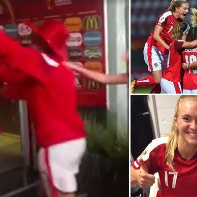 Die ÖFB-Damen feierten den sensationellen Einzug ins Viertelfinale der Frauen-EM ausgiebig.