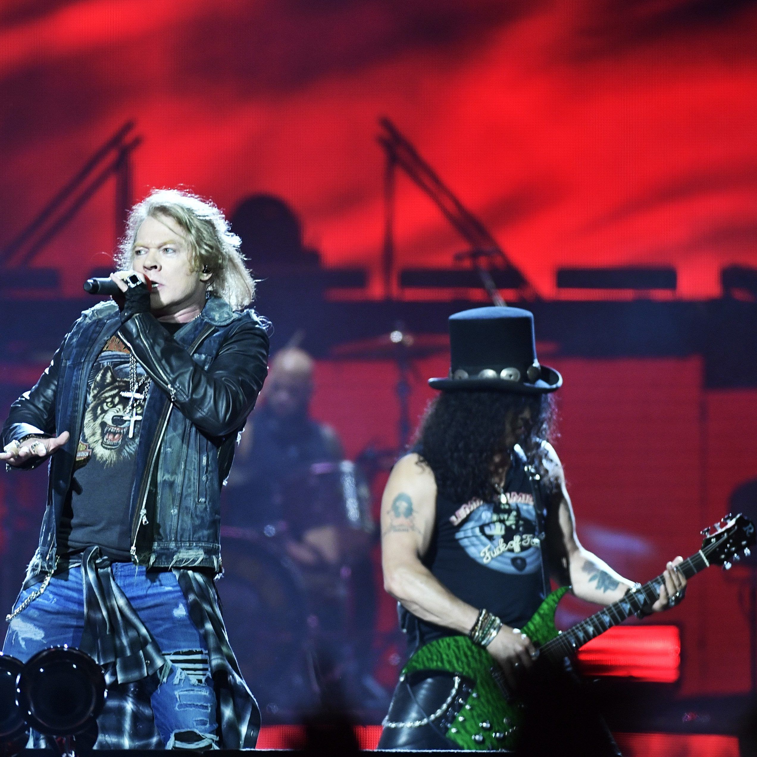 Axl Rose und Slash von Guns N' Roses, hier beim Konzert Ende Juni in Stockholm.