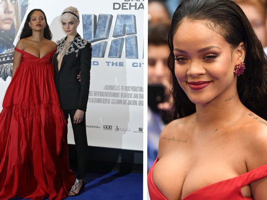 Rihanna und Cara bei der Premiere von "Valerian".