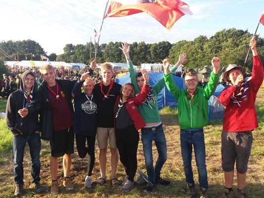 Scouts zum Jamboree in Sonderborg, Dänemark.