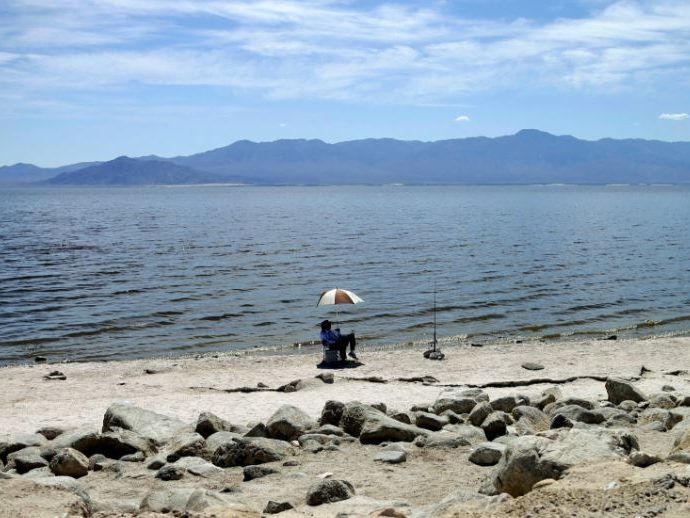 Die Geisterstadt Bombay Beach liegt am Salton Sea.