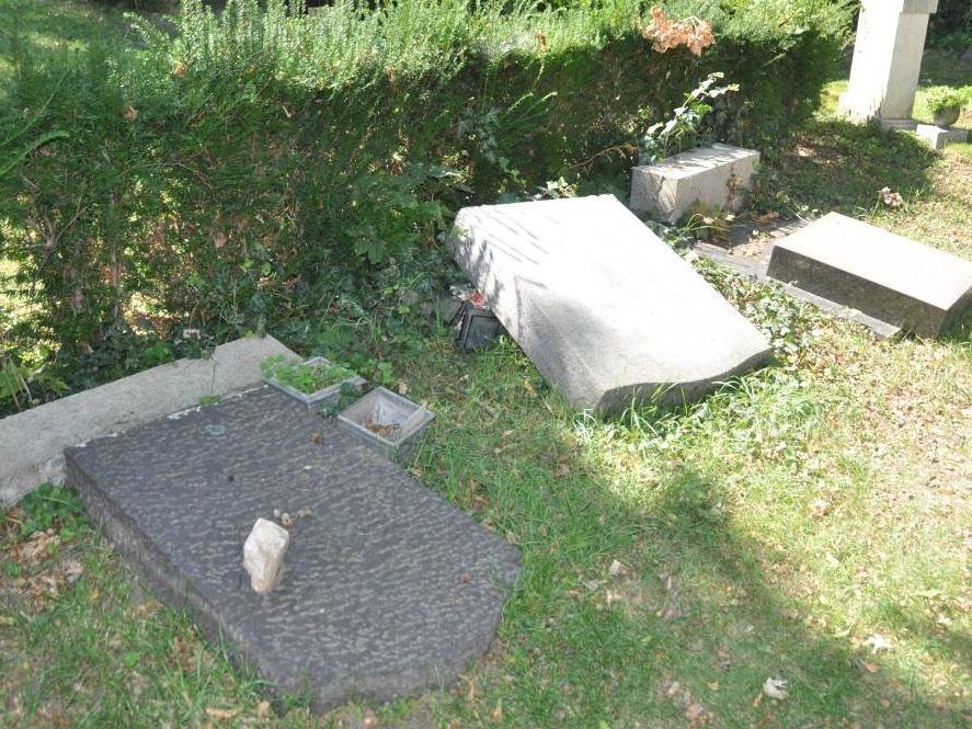 Einige der betroffenen Gräber am Zentralfriedhof Einige der betroffenen Gräber am Zentralfriedhof