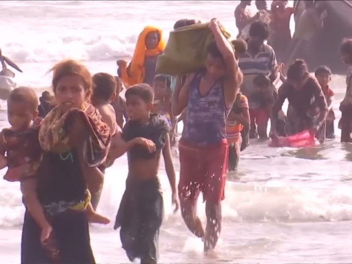 Die islamische Minderheit flieht vor Gewalt und Unterdrückung. Die islamische Minderheit flieht vor Gewalt und Unterdrückung.