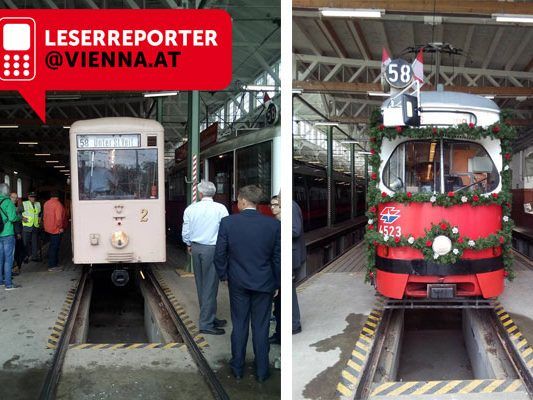 Bei der Abschiedsfeier der Wiener Straßenbahnlinie 58.