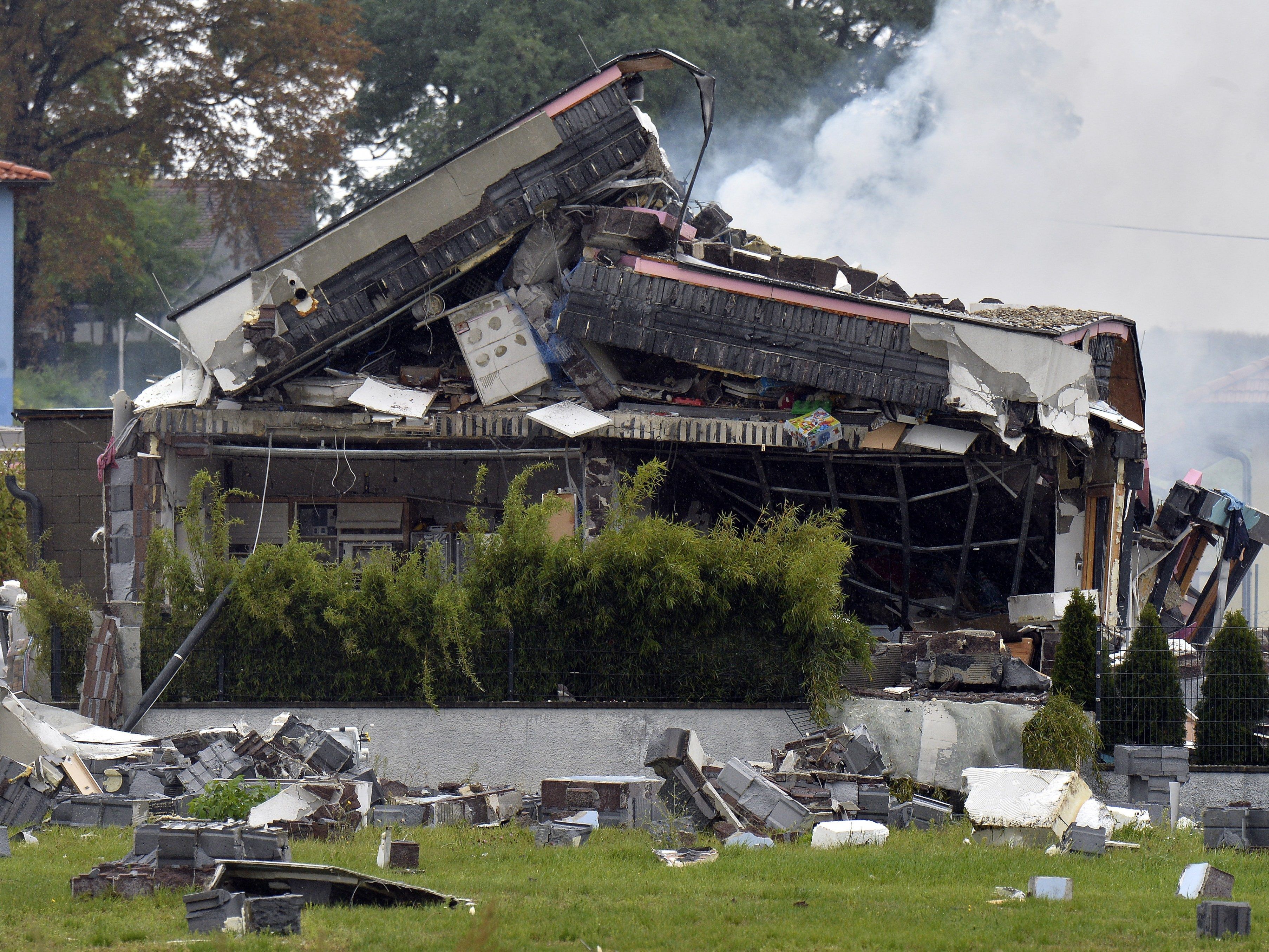 Das Einfamilienhaus in Hollabrunn wurde durch die Explosion völlig zerstört.