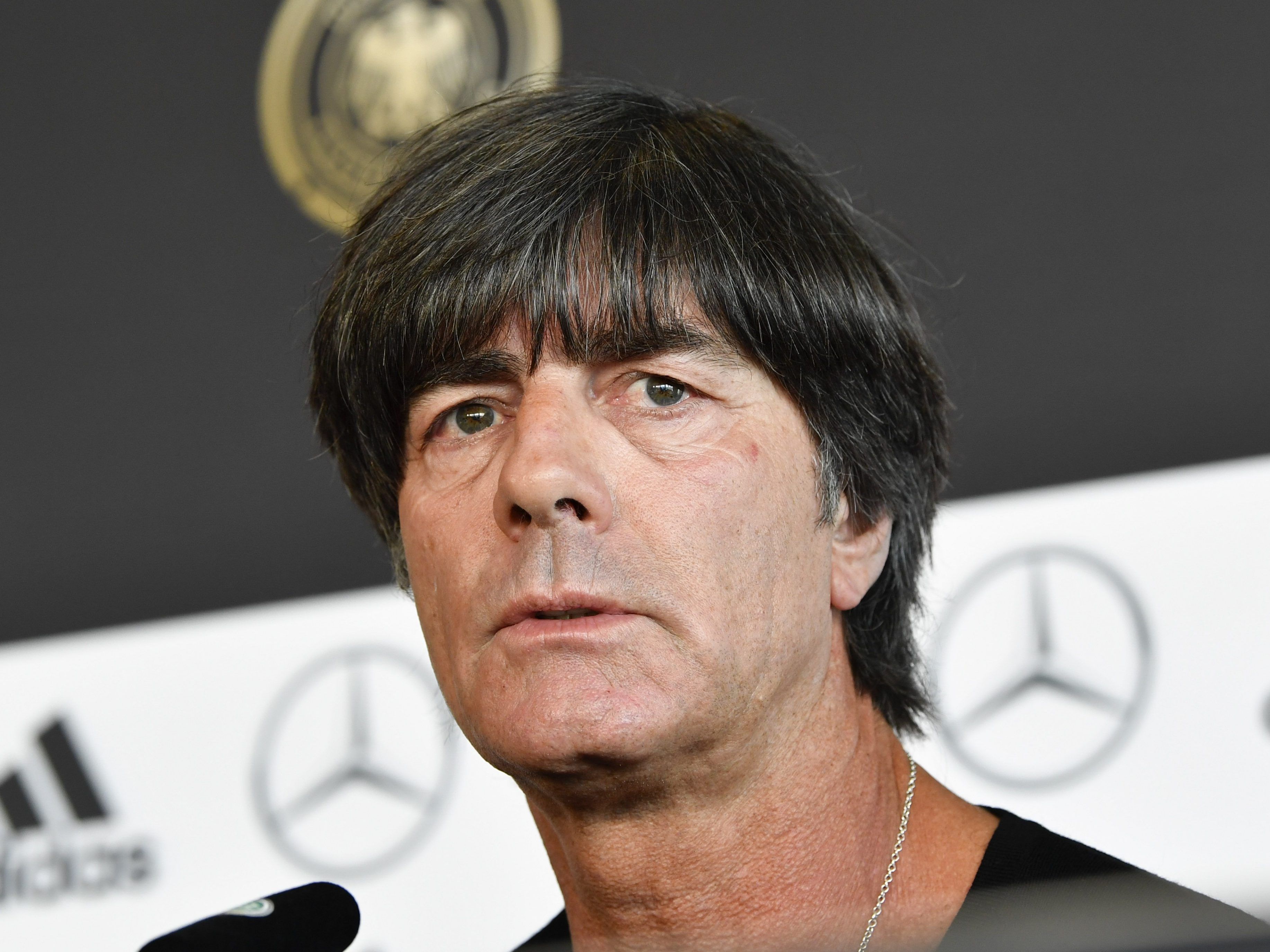 Joachim Löw hat in scharfer Form die Hetze und die Beleidigungen deutscher Fußball-Anhänger in Prag verurteilt. Joachim Löw hat in scharfer Form die Hetze und die Beleidigungen deutscher Fußball-Anhänger in Prag verurteilt.