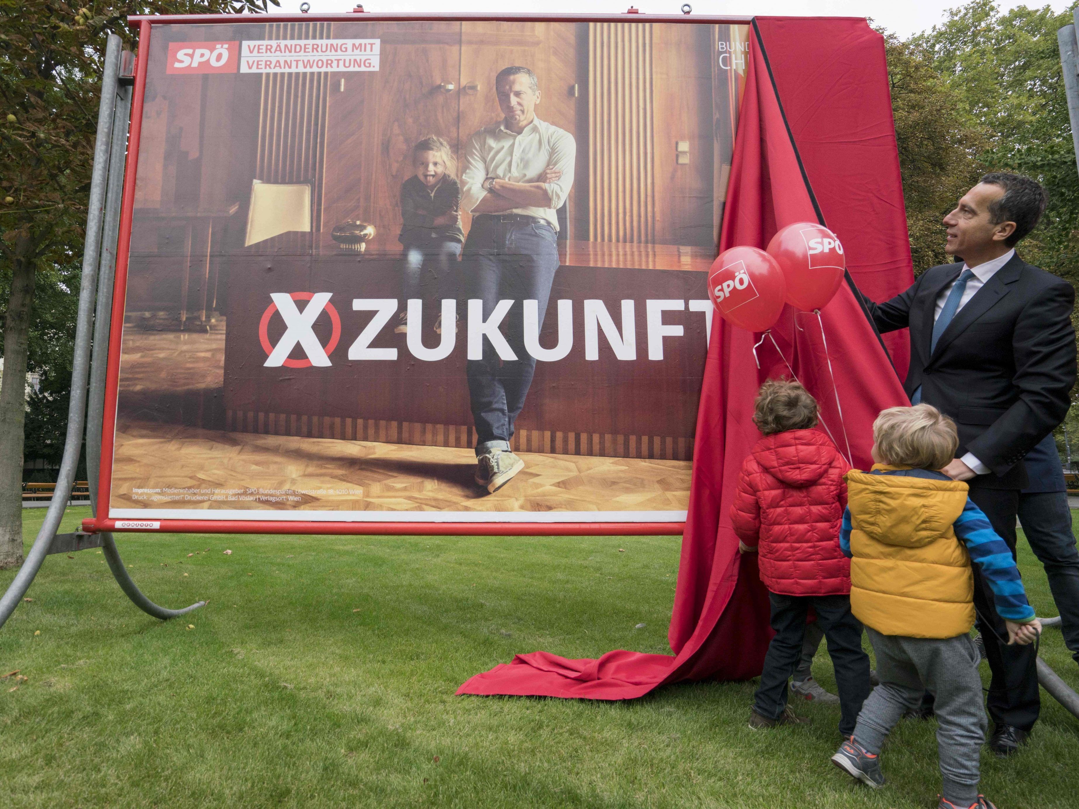 Die SPÖ stellte ihre neuen Plakat-Sujets mit Kindern vor.