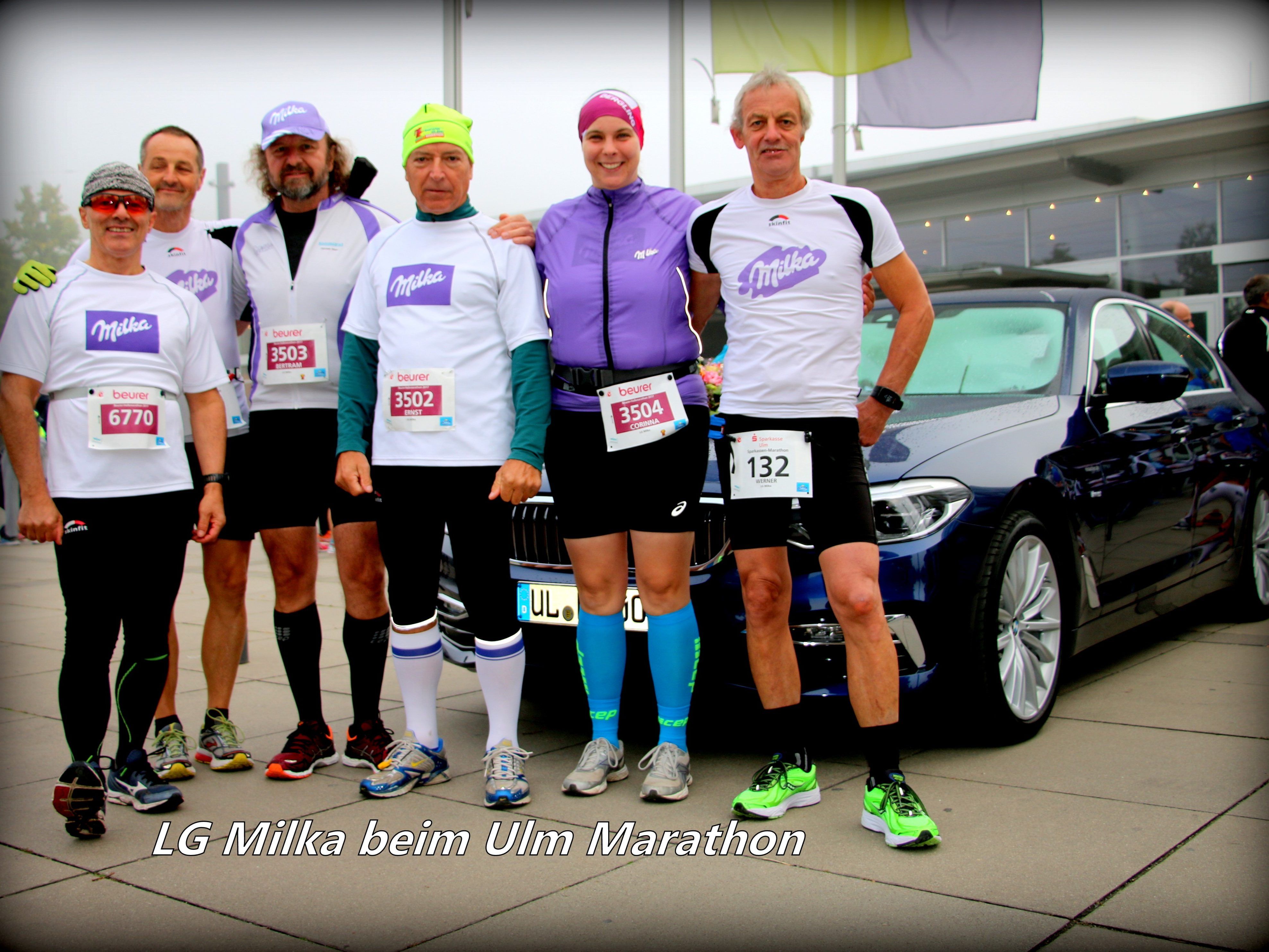 Die Laufgruppe Milka beim Ulm Marathon.