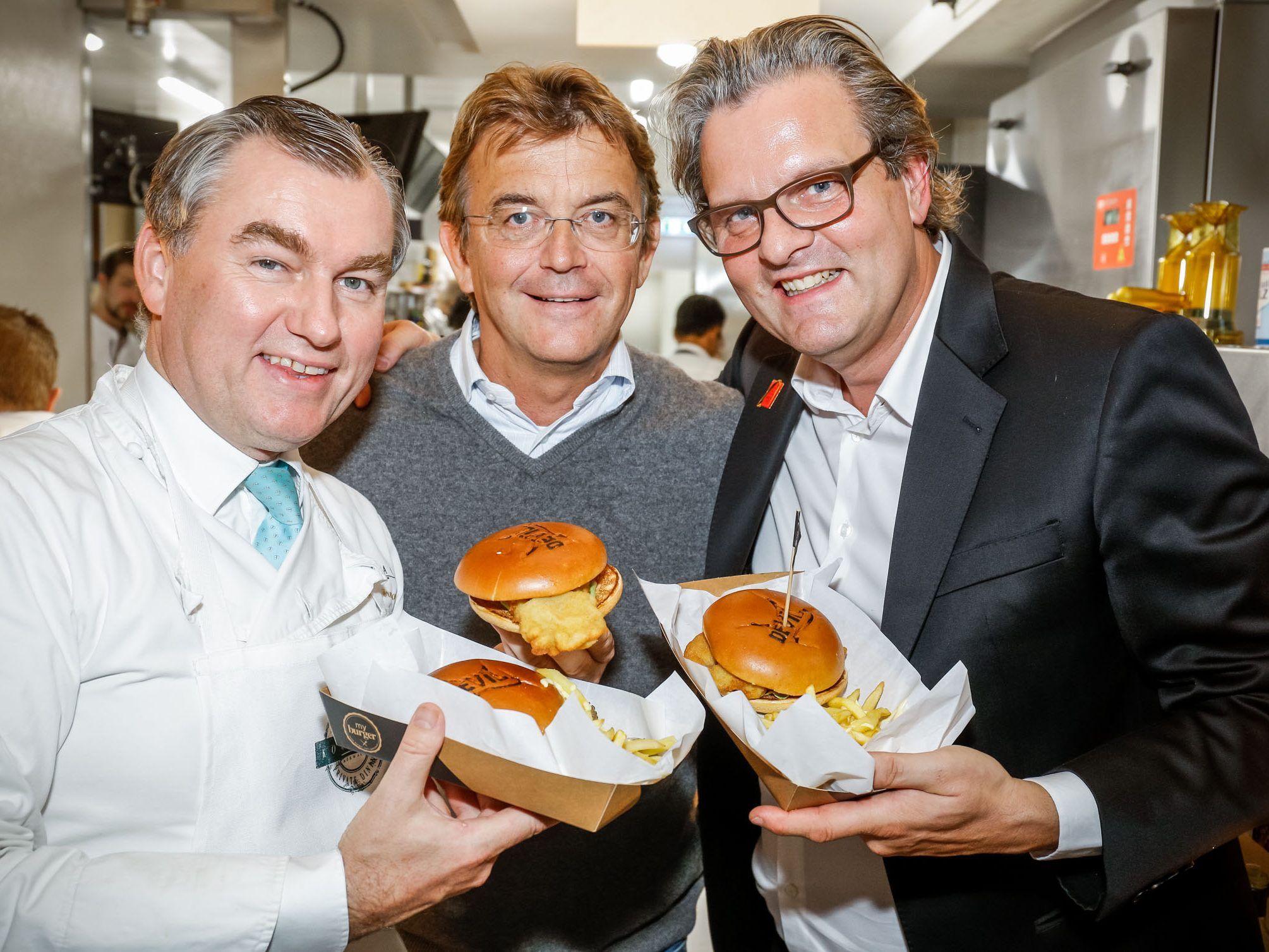 Toni Mörwald, Hannes Jagerhofer und Andreas Schwerla bei der McDonald's-VIP-Eröffnung