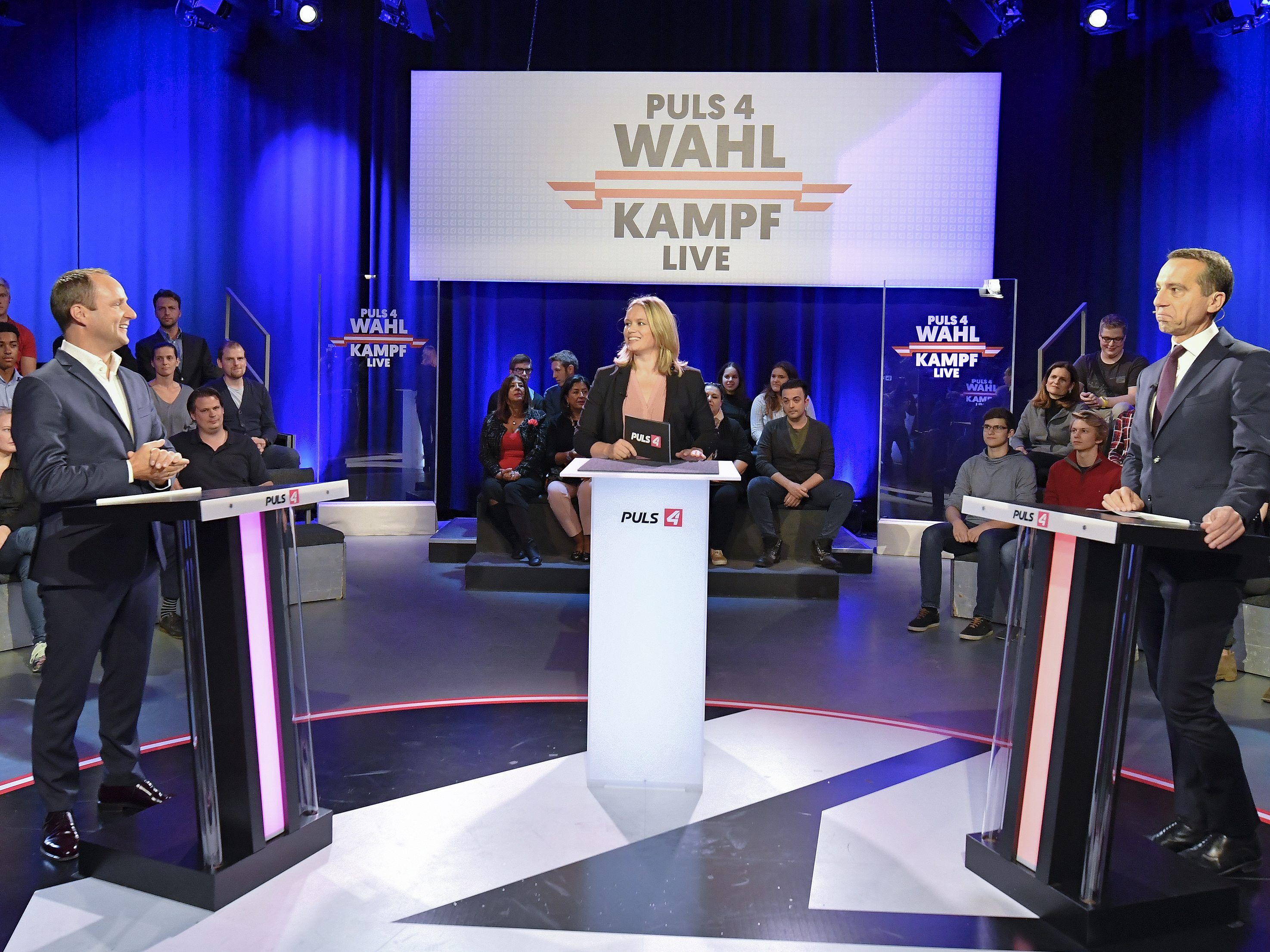 In der zweiten TV-Debatte des Abends traf Christian Kern auf NEOS-Chef Matthias Strolz