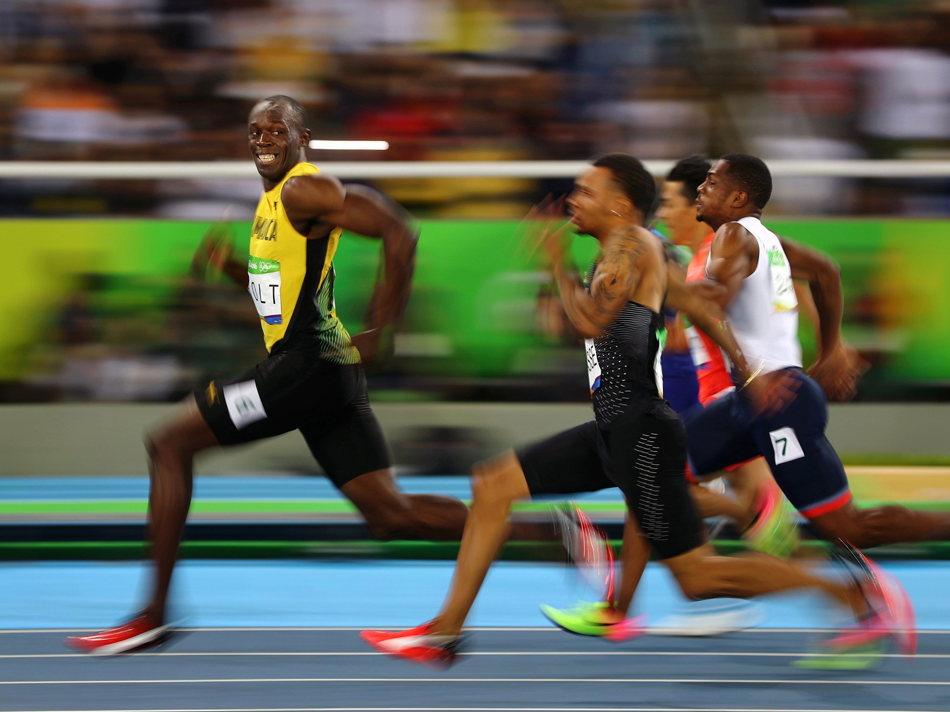 Grandioses Foto von Usain Bolt, zu sehen bei der World Press Photo-Ausstellung in der Galerie Westlicht