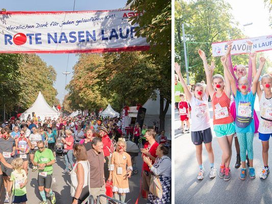 Der Wiener Rote Nasen Lauf findet am 17. September auf der Prater Hauptallee im 2. Bezirk statt. Der Wiener Rote Nasen Lauf findet am 17. September auf der Prater Hauptallee im 2. Bezirk statt.