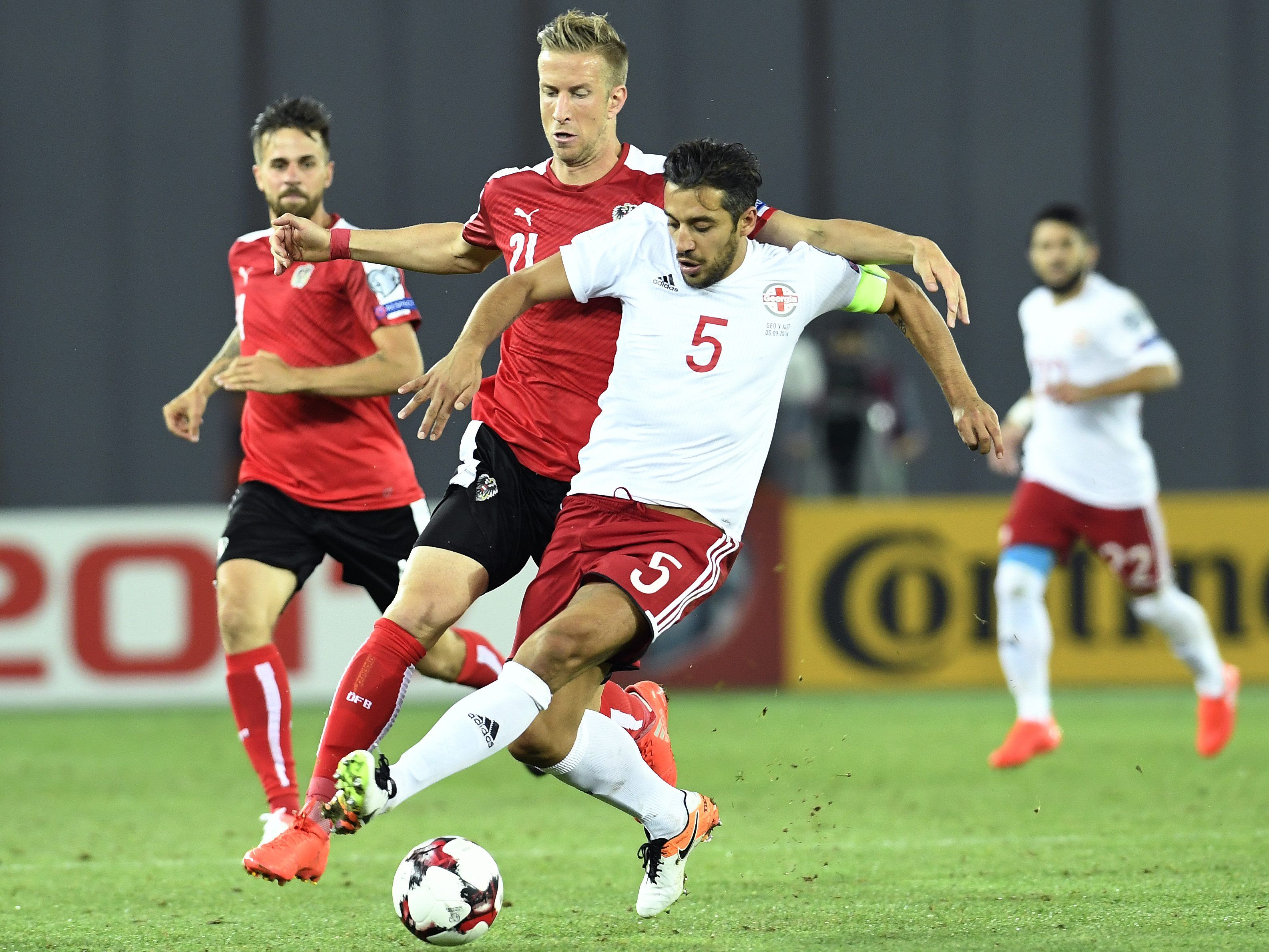 Das österreichische Nationalteam trifft am Dienstagabend auf Georgien. Das österreichische Nationalteam trifft am Dienstagabend auf Georgien.