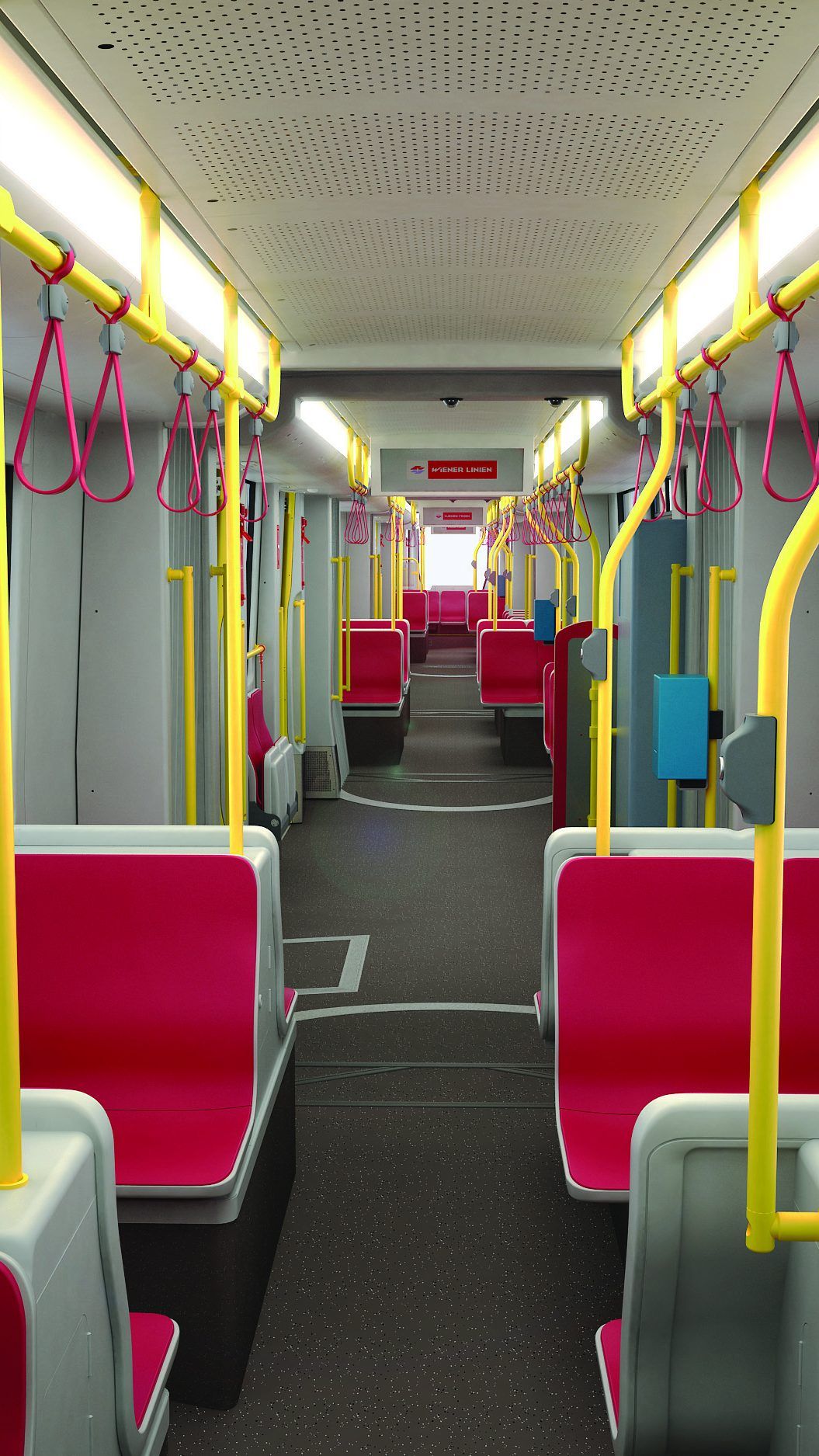 So sieht das Innenleben der neuen Flexity-Straßenbahn von Bombardier nach Abschluss der Arbeiten aus..