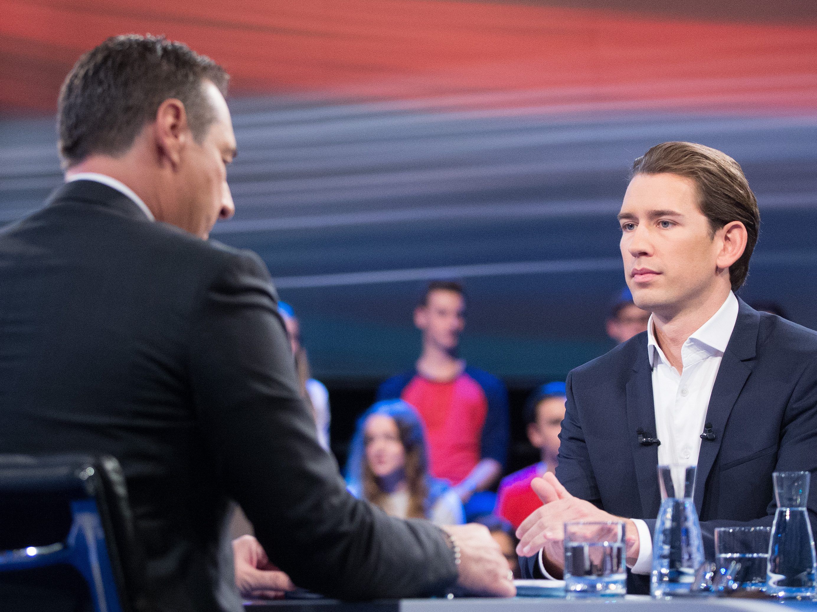 Sebastian Kurz (r.) und Heinz-Christian Strache standen sich am Dienstag im ORF-Duell gegenüber.