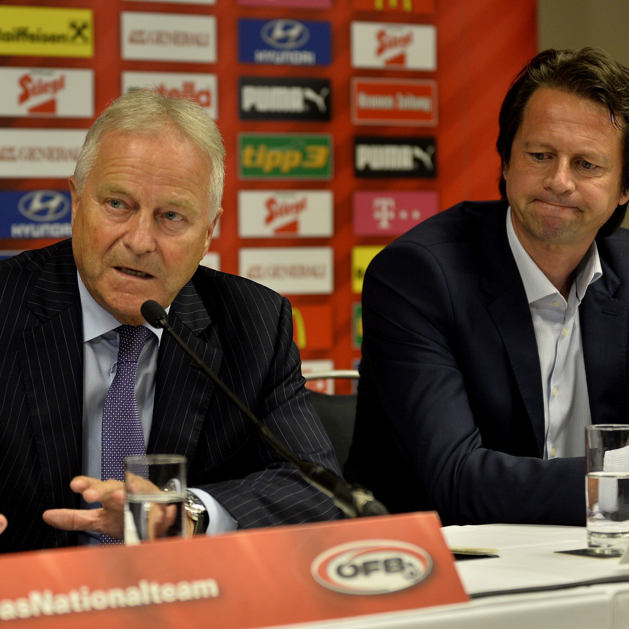 ÖFB-Präsident Leo Windtner (l.) und Sportdirektor Peter Schöttel.