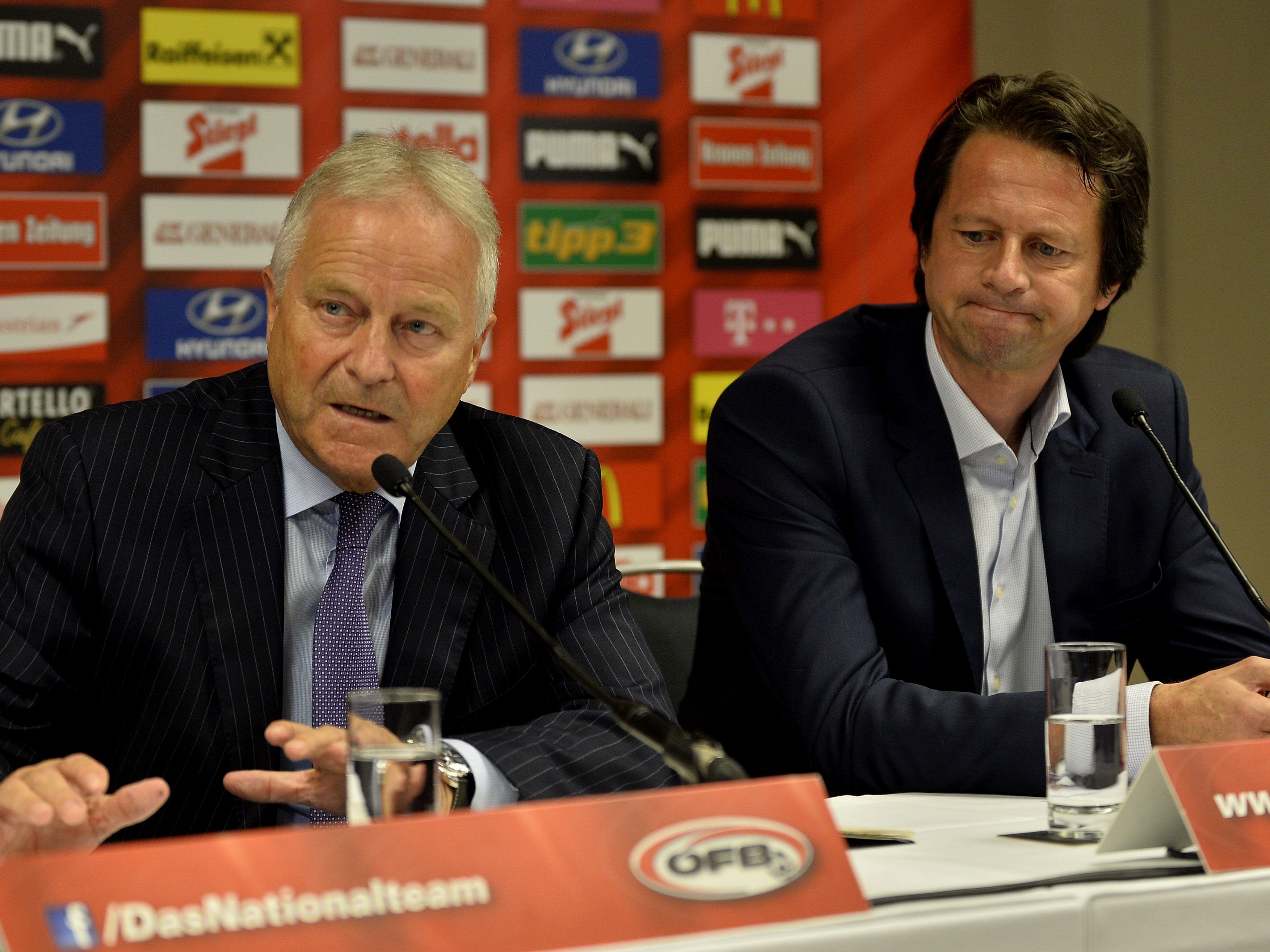 ÖFB-Präsident Leo Windtner (l.) und Sportdirektor Peter Schöttel.