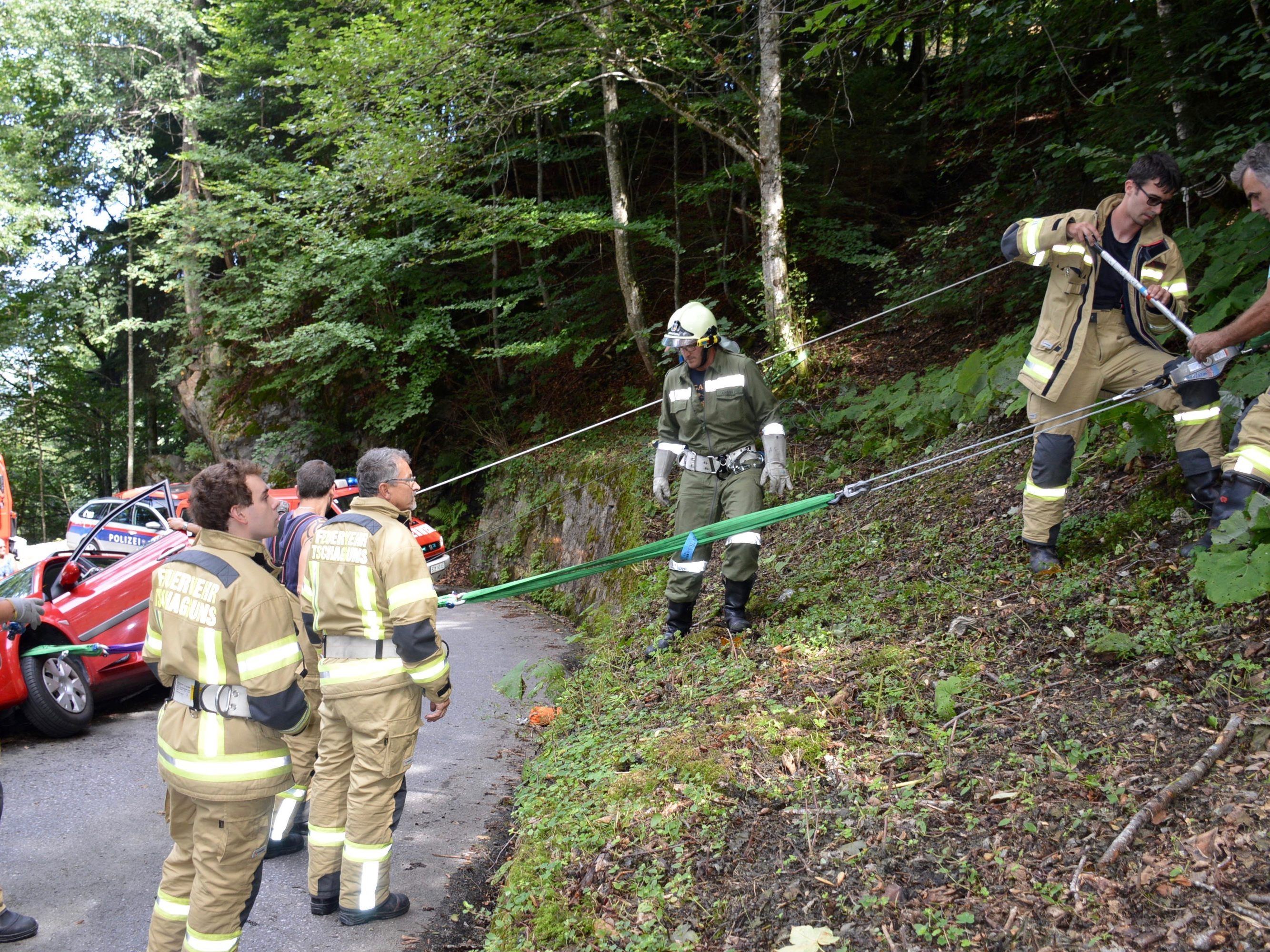 Bei diesem Zwischenfall auf der Bitschweilstraße standen am 7. August 2017 zwölf Mann der Ortsfeuerwehr Tschagguns im Einsatz.