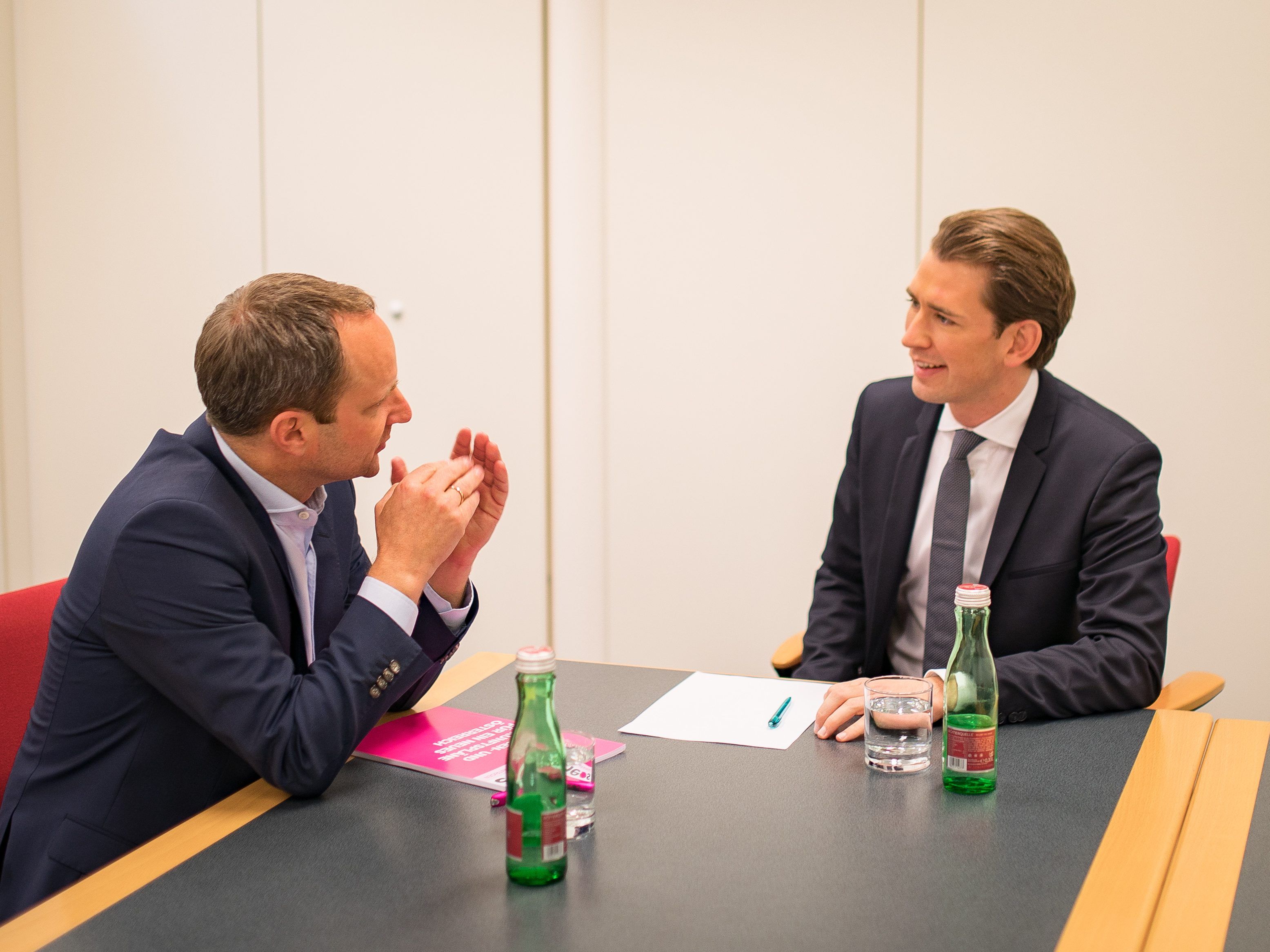 Erstes Sondierungsgespräch von Sebastian Kurz mit NEOS-Chef Matthias Strolz
