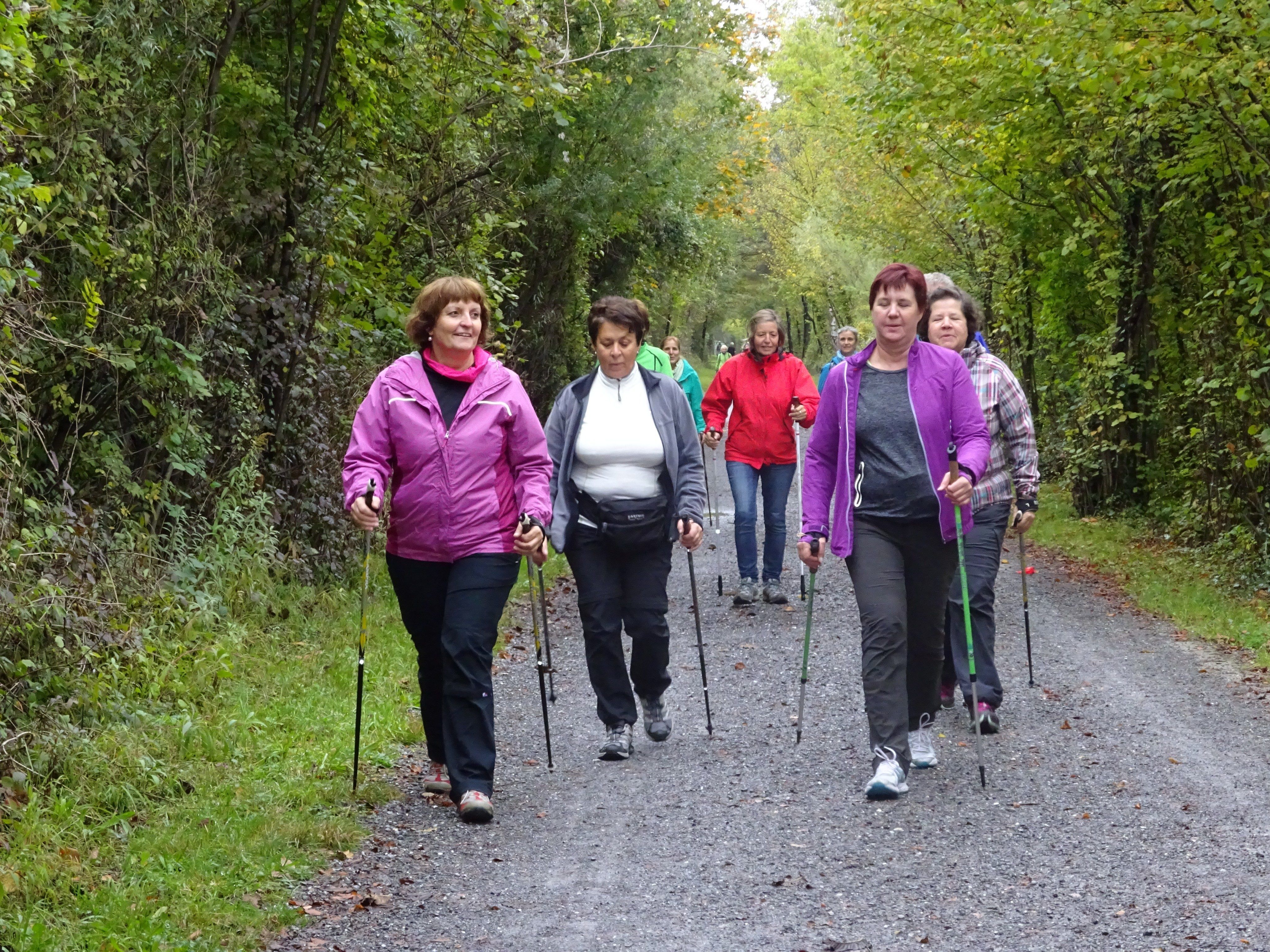 Einige Teilnehmer des Nordic Walking Kurses.