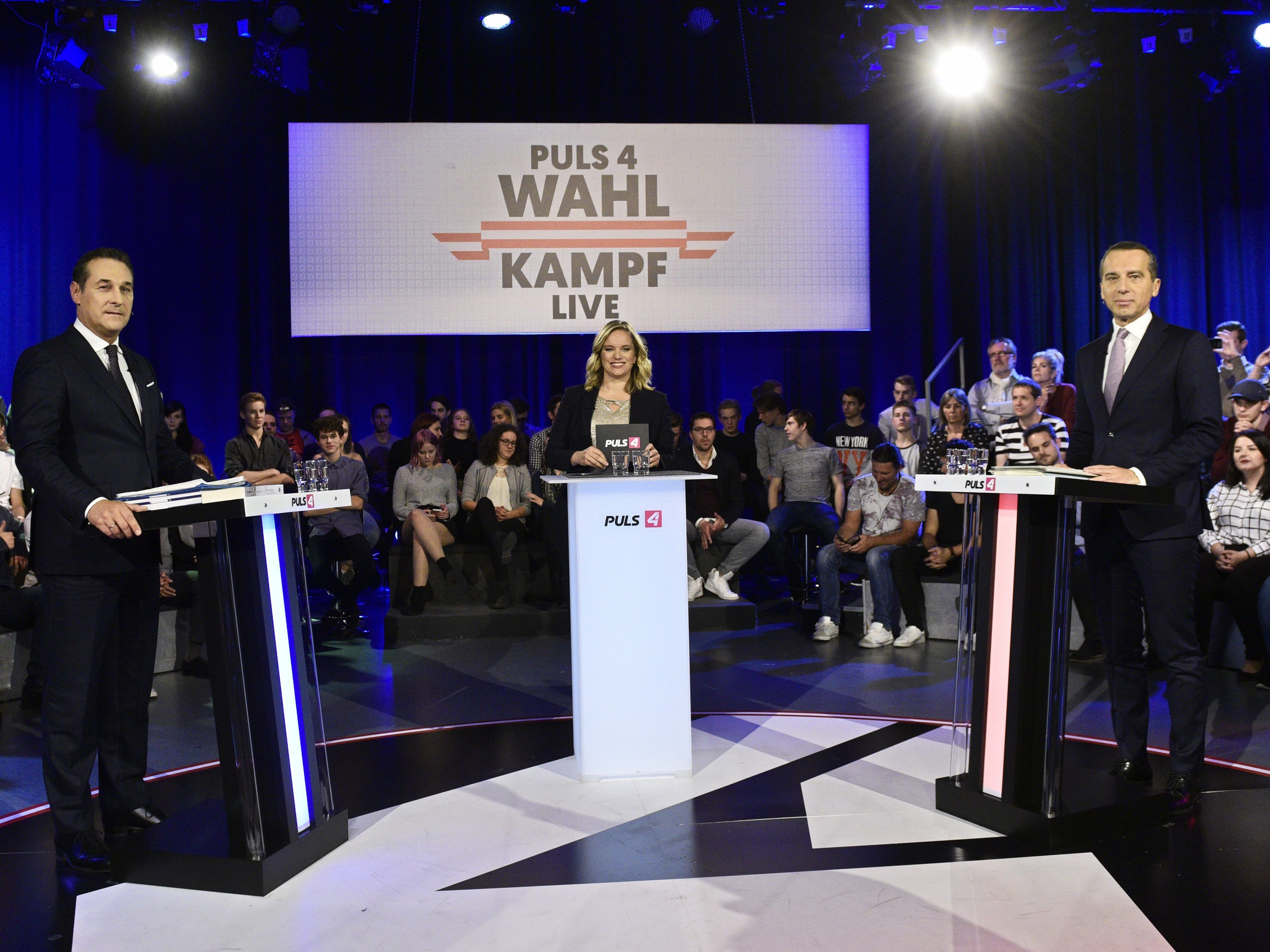 Kern und Strache begegneten sich beim TV-Duell höflich.