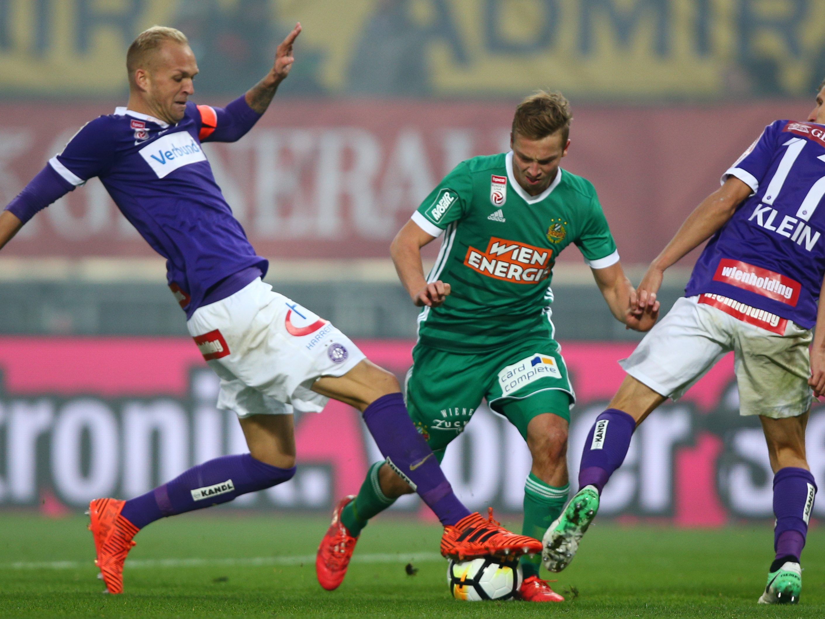 Die Wiener Austria und Rapid treffen am Mittwoch im ÖFB-Cup aufeinander.