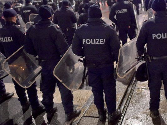 Die Wiener Polizei wohnte einer Protestkundgebung bei