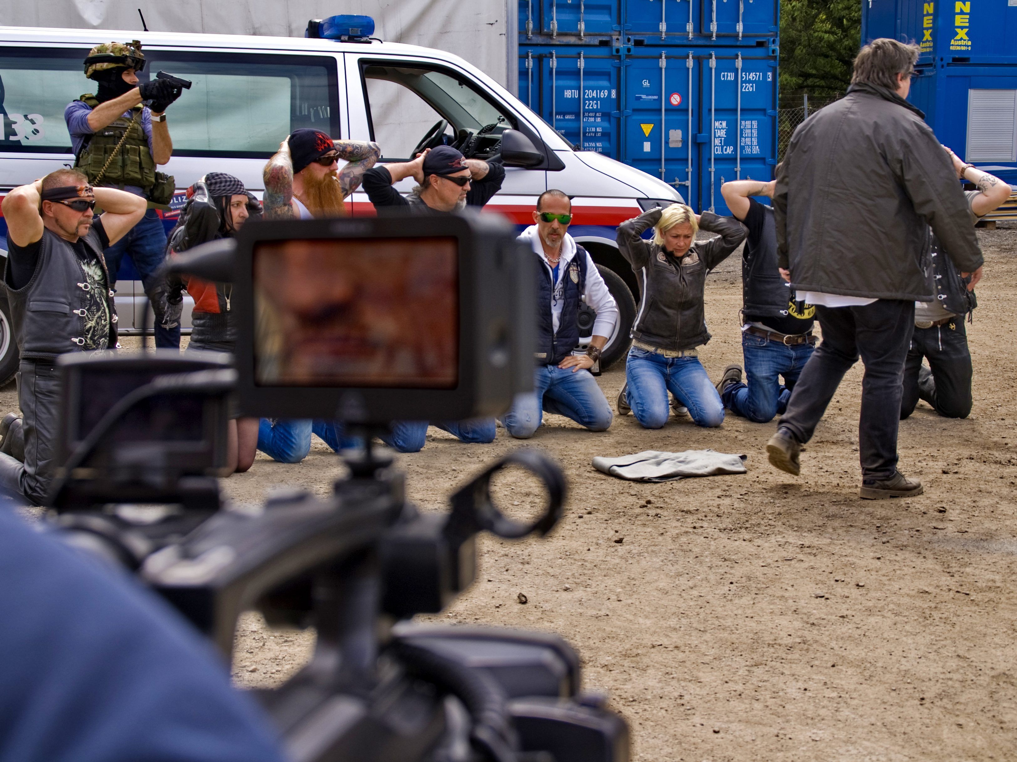 Action bei den Dreharbeiten