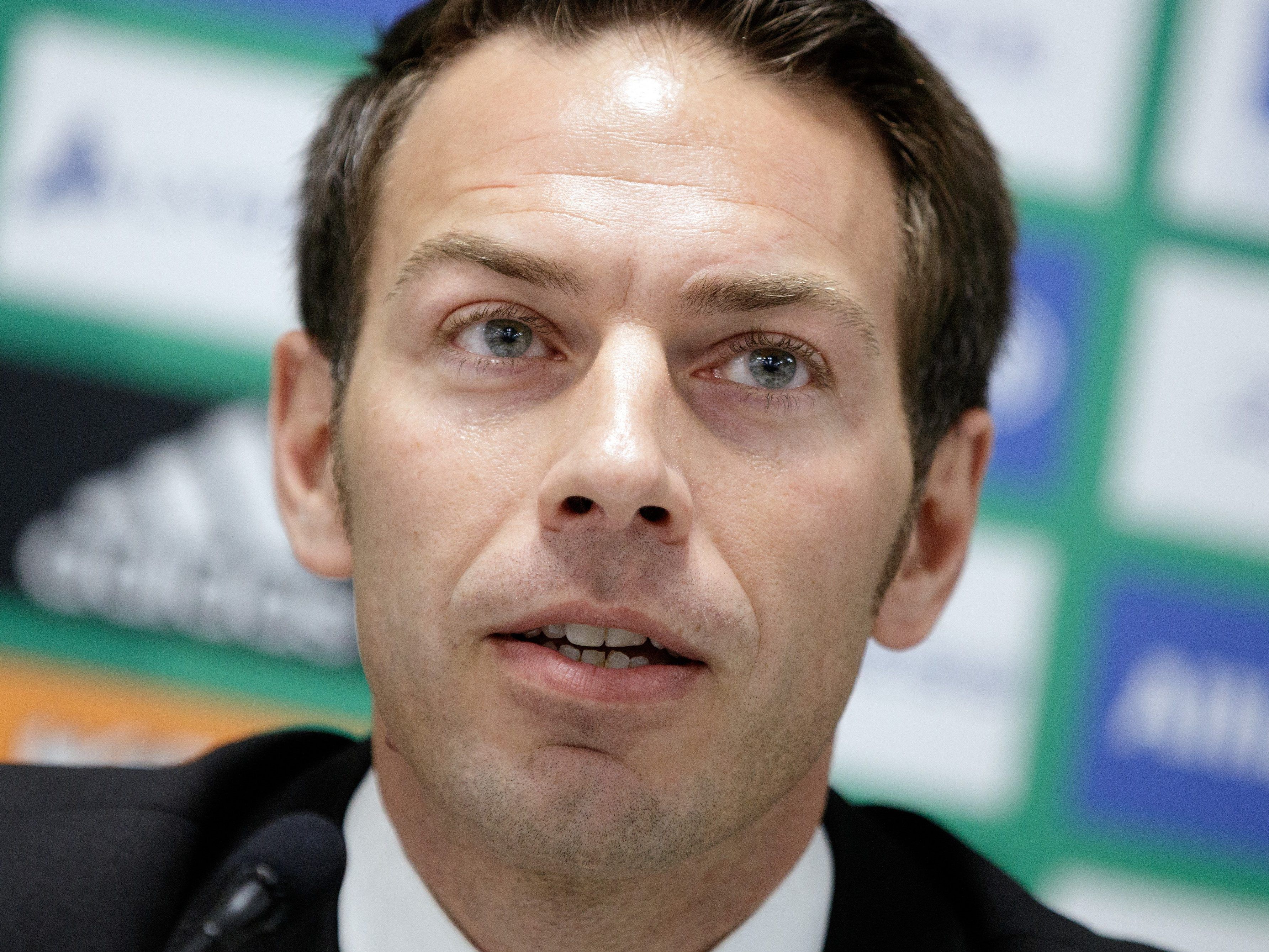 Christoph Peschek präsentierte die Zahlen des SK Rapid Wien. Christoph Peschek präsentierte die Zahlen des SK Rapid Wien.