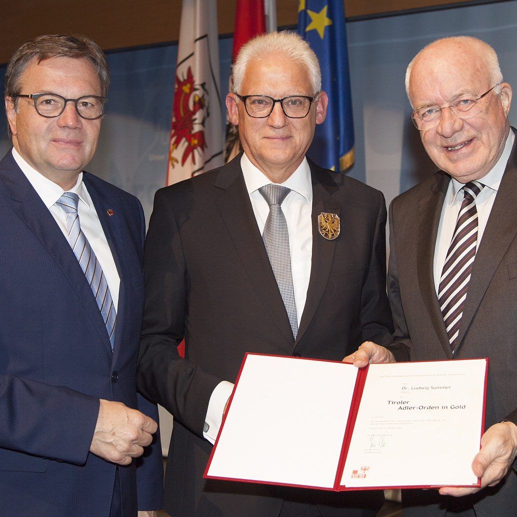 Landeshauptmann Günther Platter, Dr. Ludwig Summer, Landtagspräsident DDr. Herwig van Staa