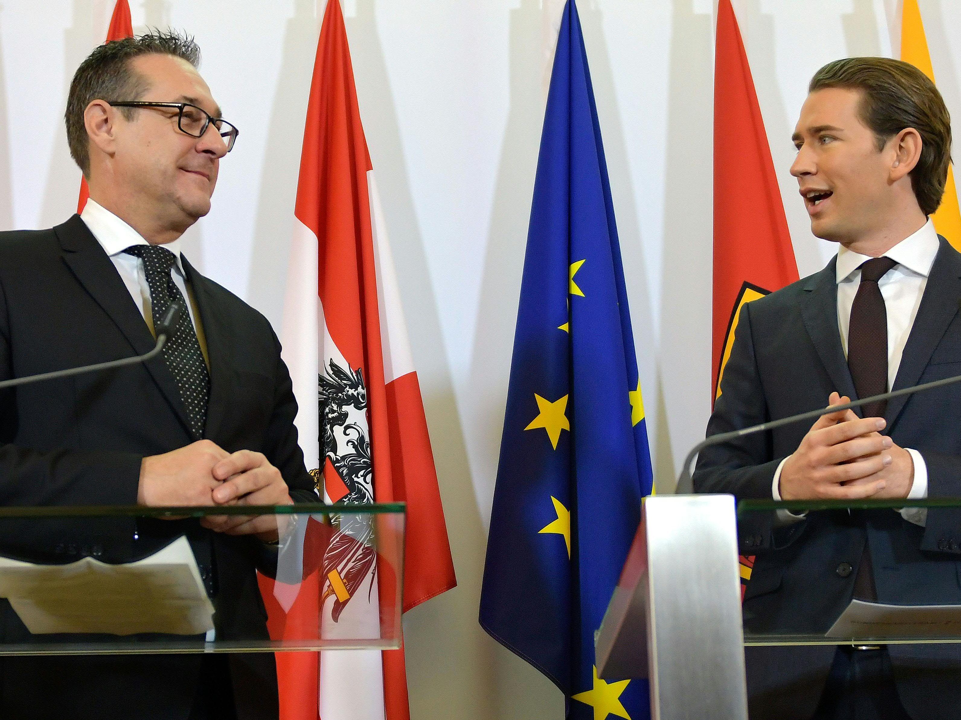 Vizekanzler Heinz-Christian Strache (FPÖ) und Bundeskanzler Sebastian Kurz (ÖVP)