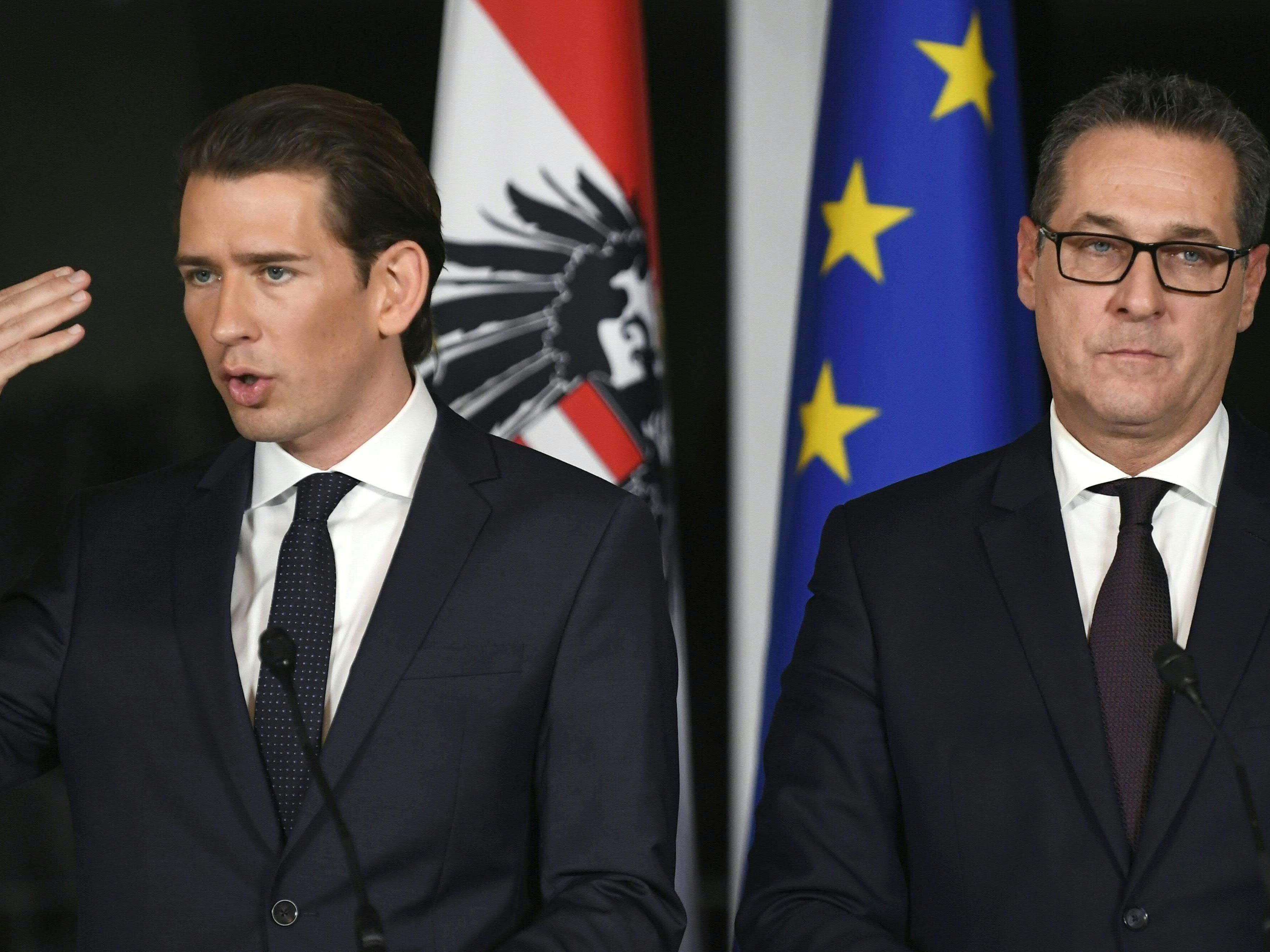 Kurz (ÖVP) und Strache (FPÖ) versuchten zu kalmieren.