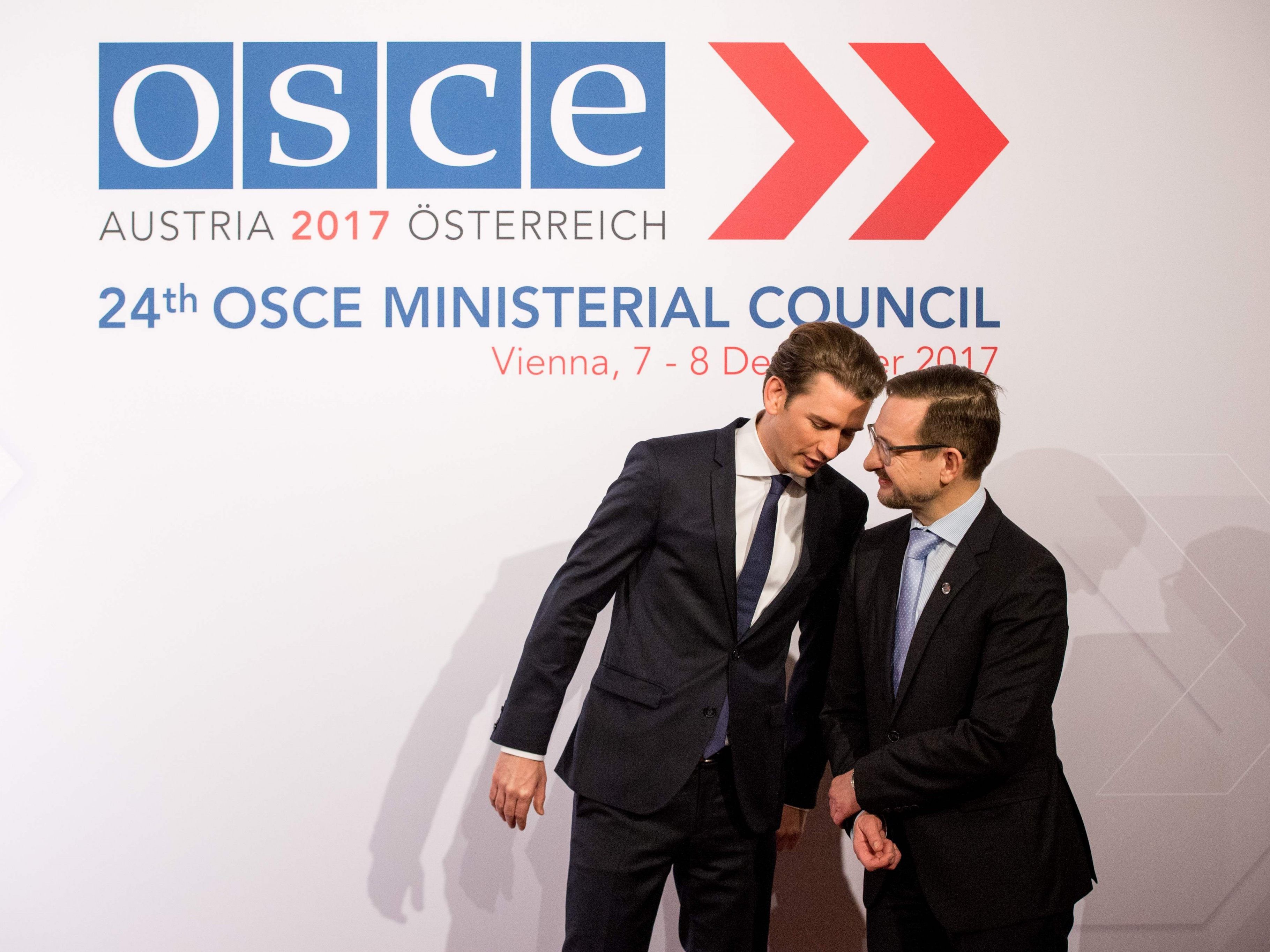 OSZE-Vorsitzender Kurz und OSZE-Generalsekretär Greminger. OSZE-Vorsitzender Kurz und OSZE-Generalsekretär Greminger.