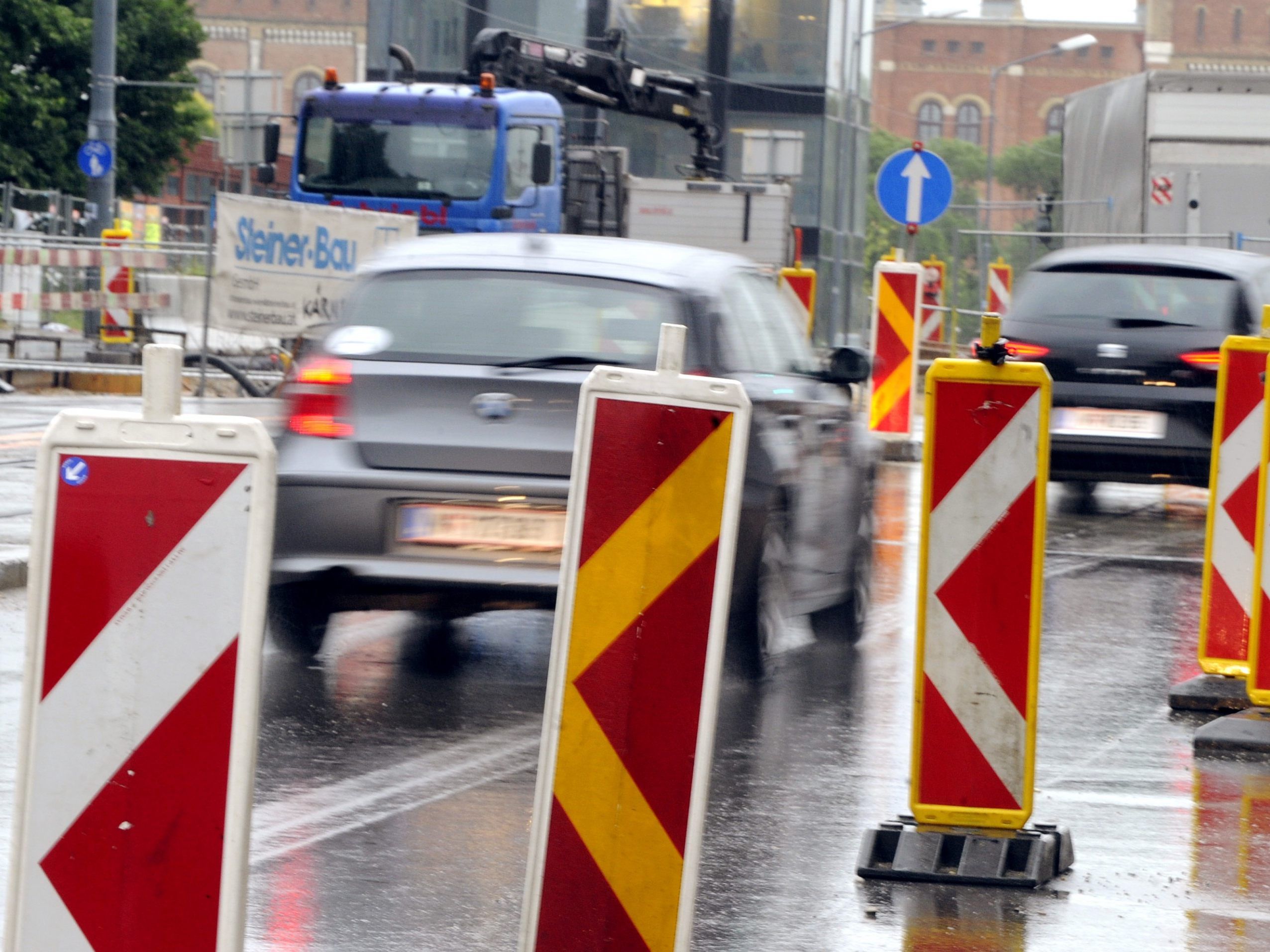 Auf der Brigittenauer Lände werden Bauarbeiten durchgeführt